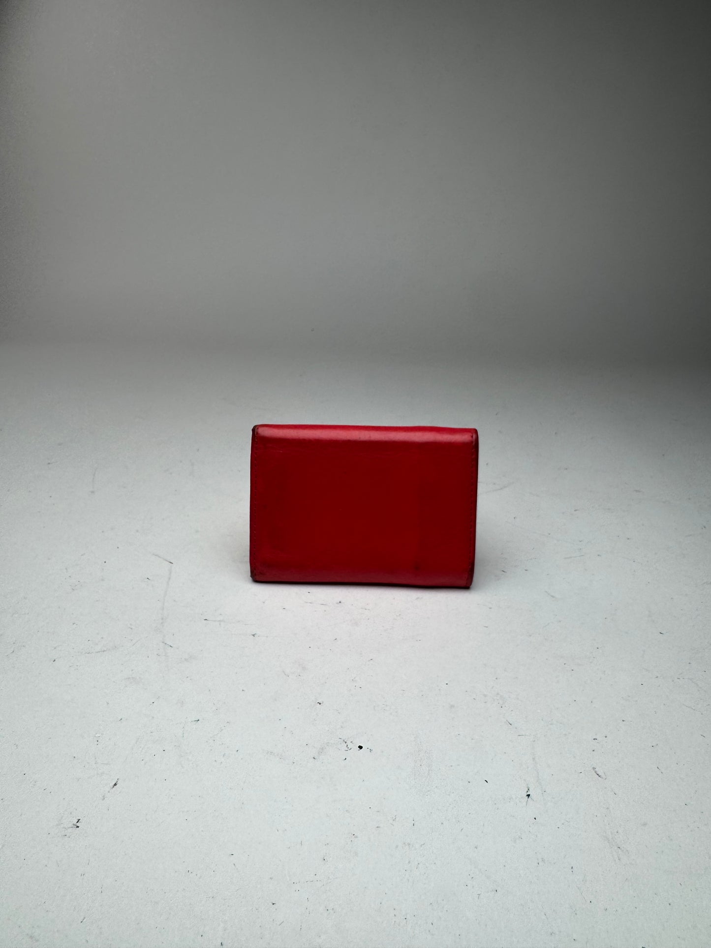 Vintage Balenciaga Leather Postal Card Holder red