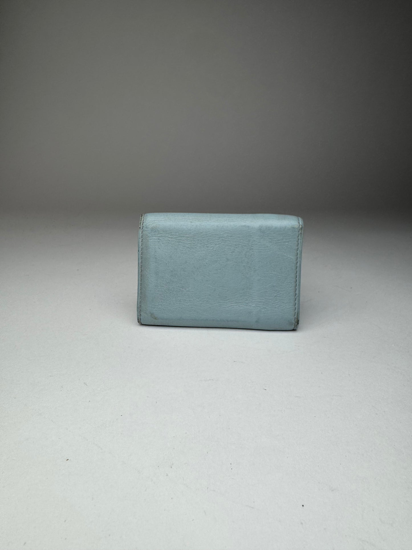 Vintage Balenciaga Leather Postal Card Holder Light Blue