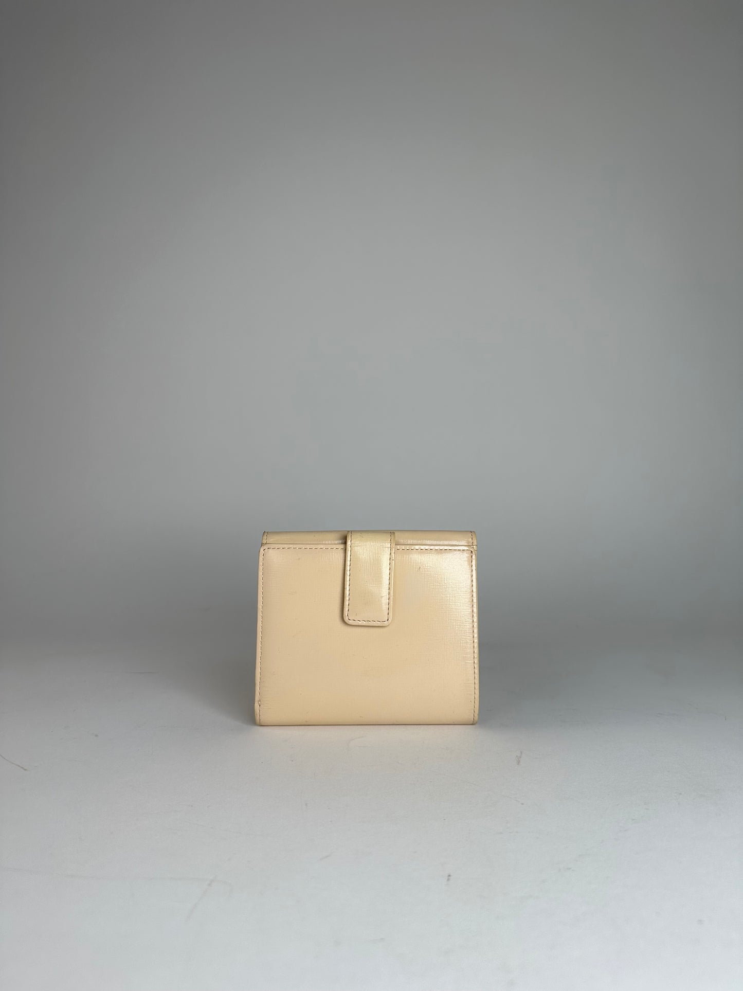 Vintage Givenchy Patent Leather Wallet Beige