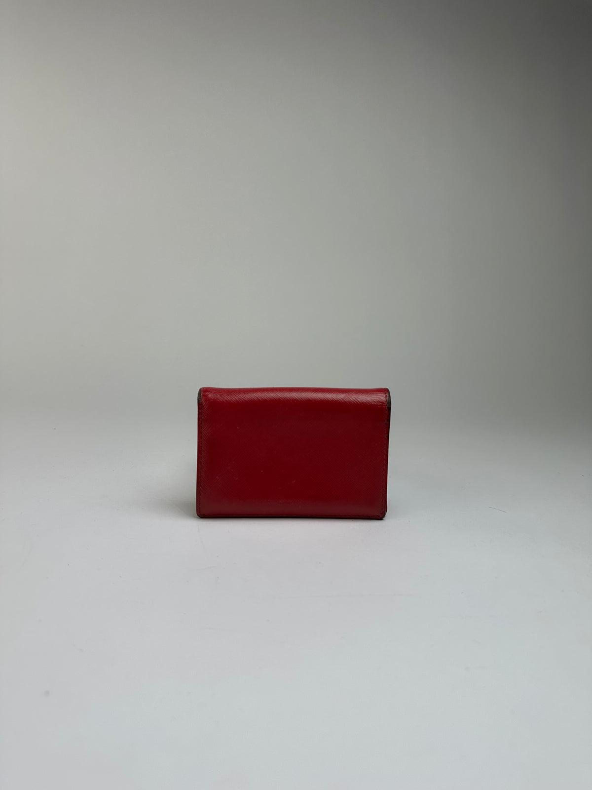 Vintage Prada Saffiano Leather Bifold Wallet Late 1990s Red