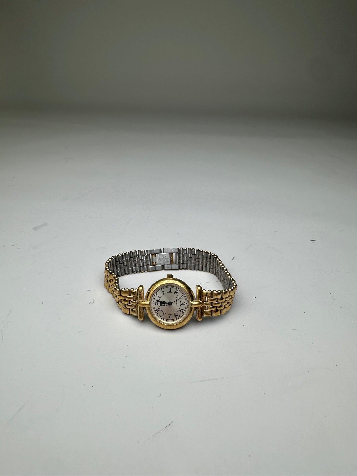Vintage Givenchy Stainless Steel Bracelet Watch Gold Silver