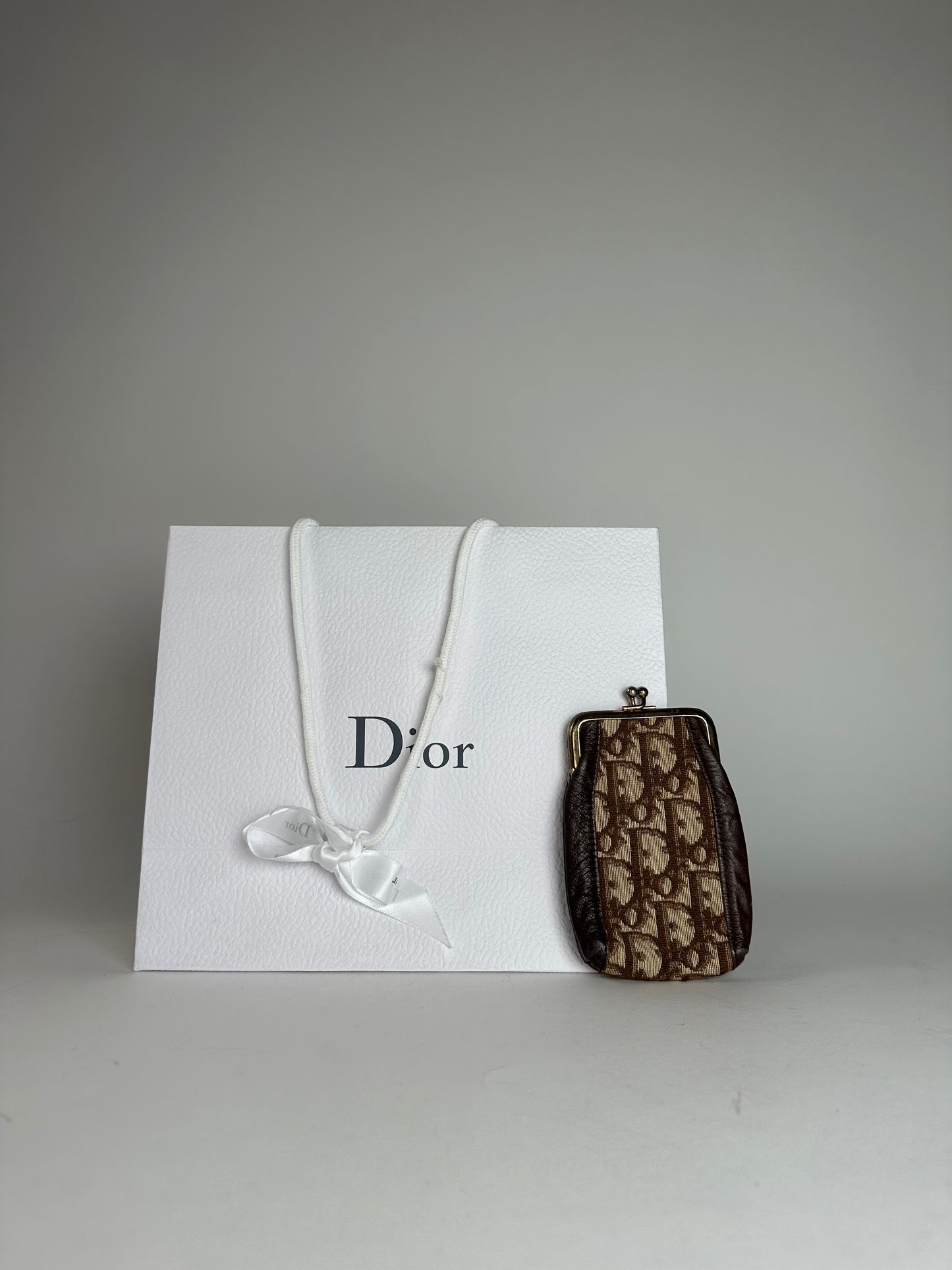 Vintage Dior Oblique Monogram Purse Beige Brown