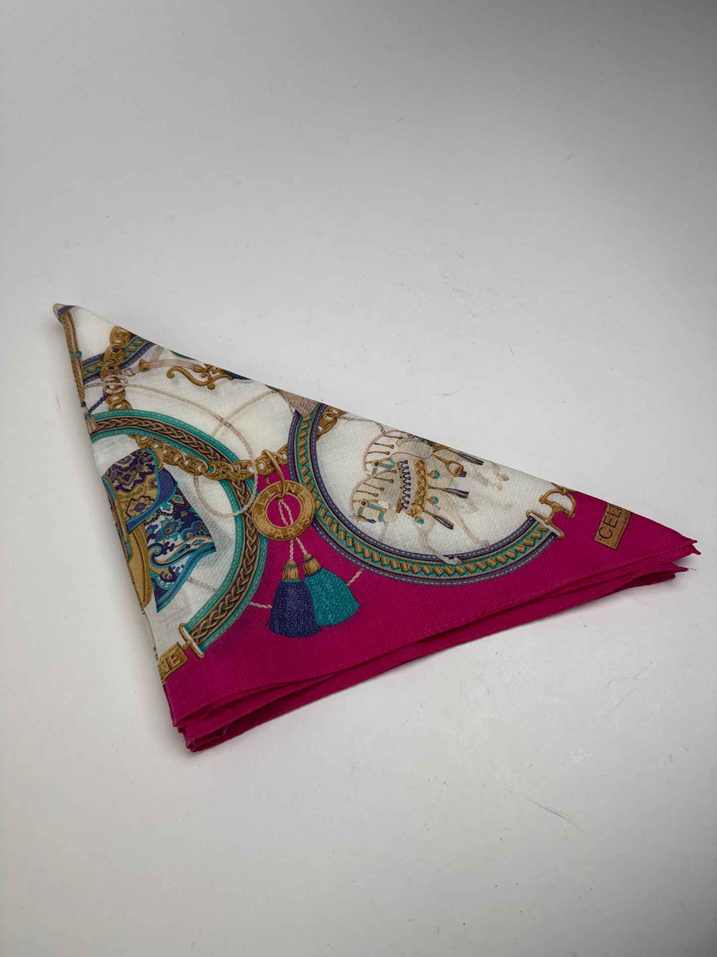 Vintage Celine Baroque Scarf red