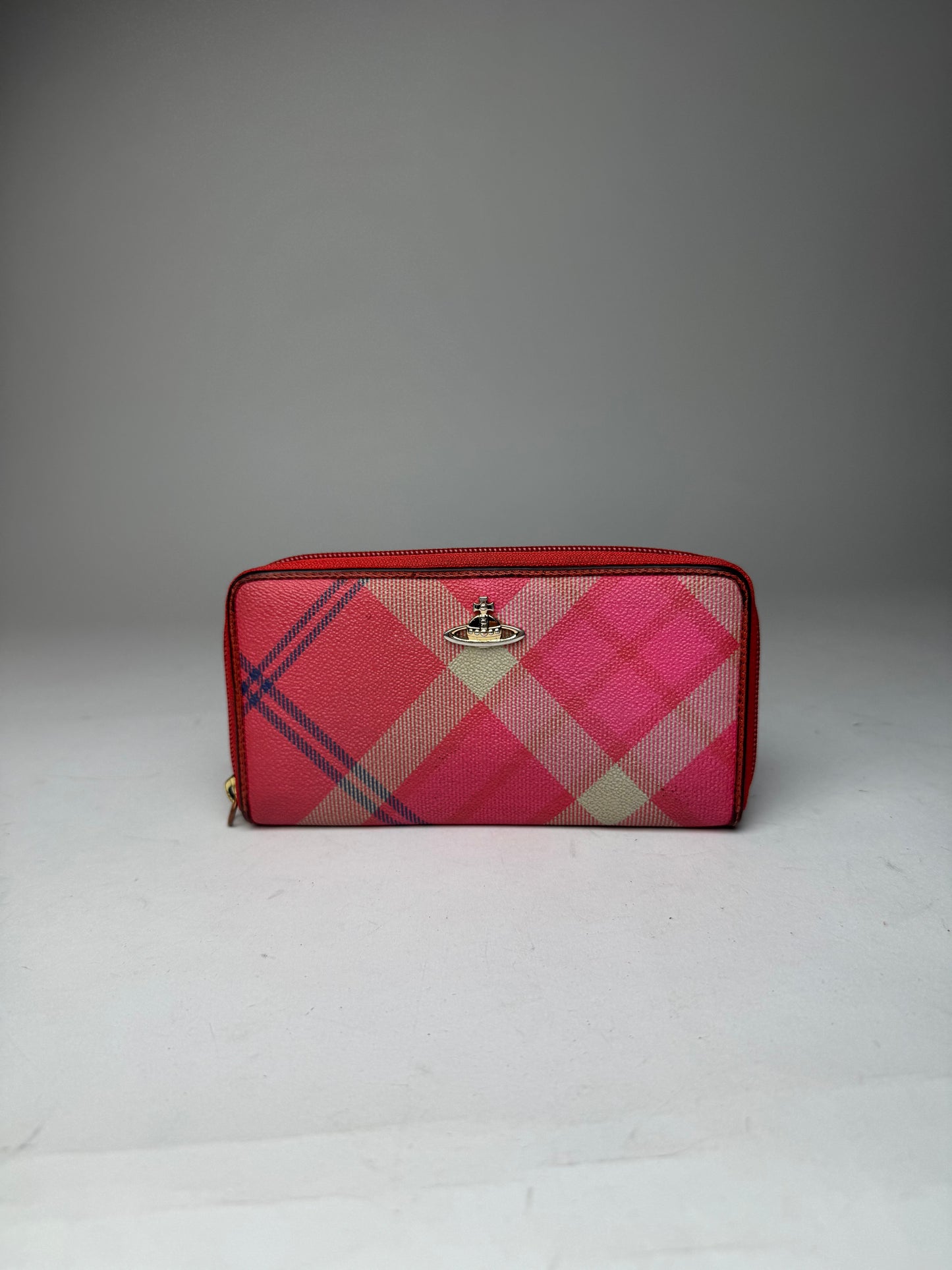 Vintage Vivienne Westwood Leather Checked Wallet Pink
