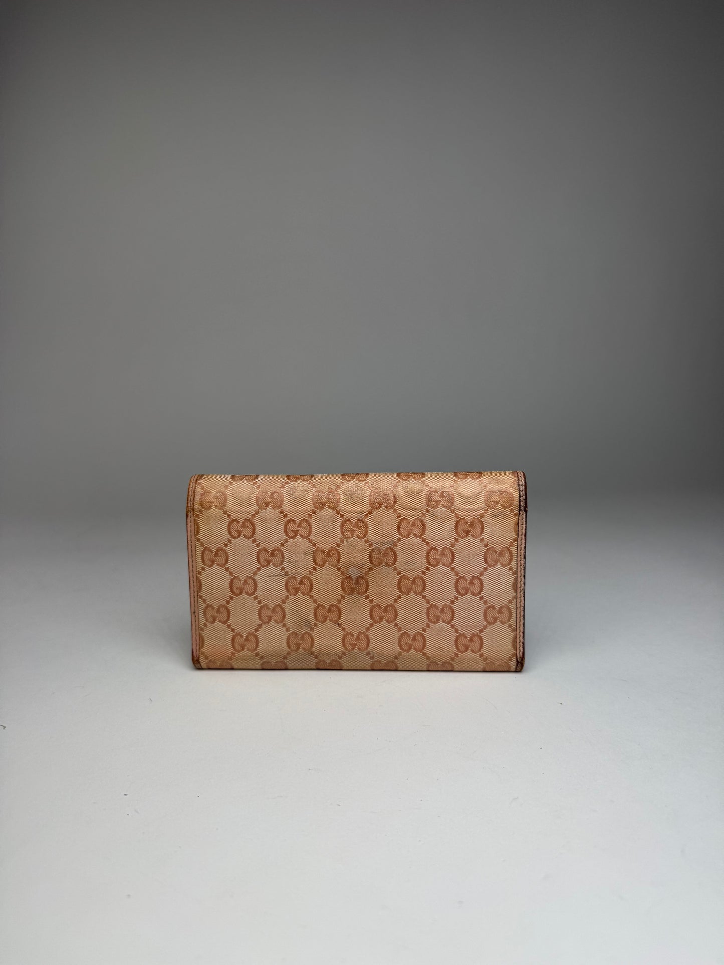 Vintage Gucci Monogram Wallet beige pink