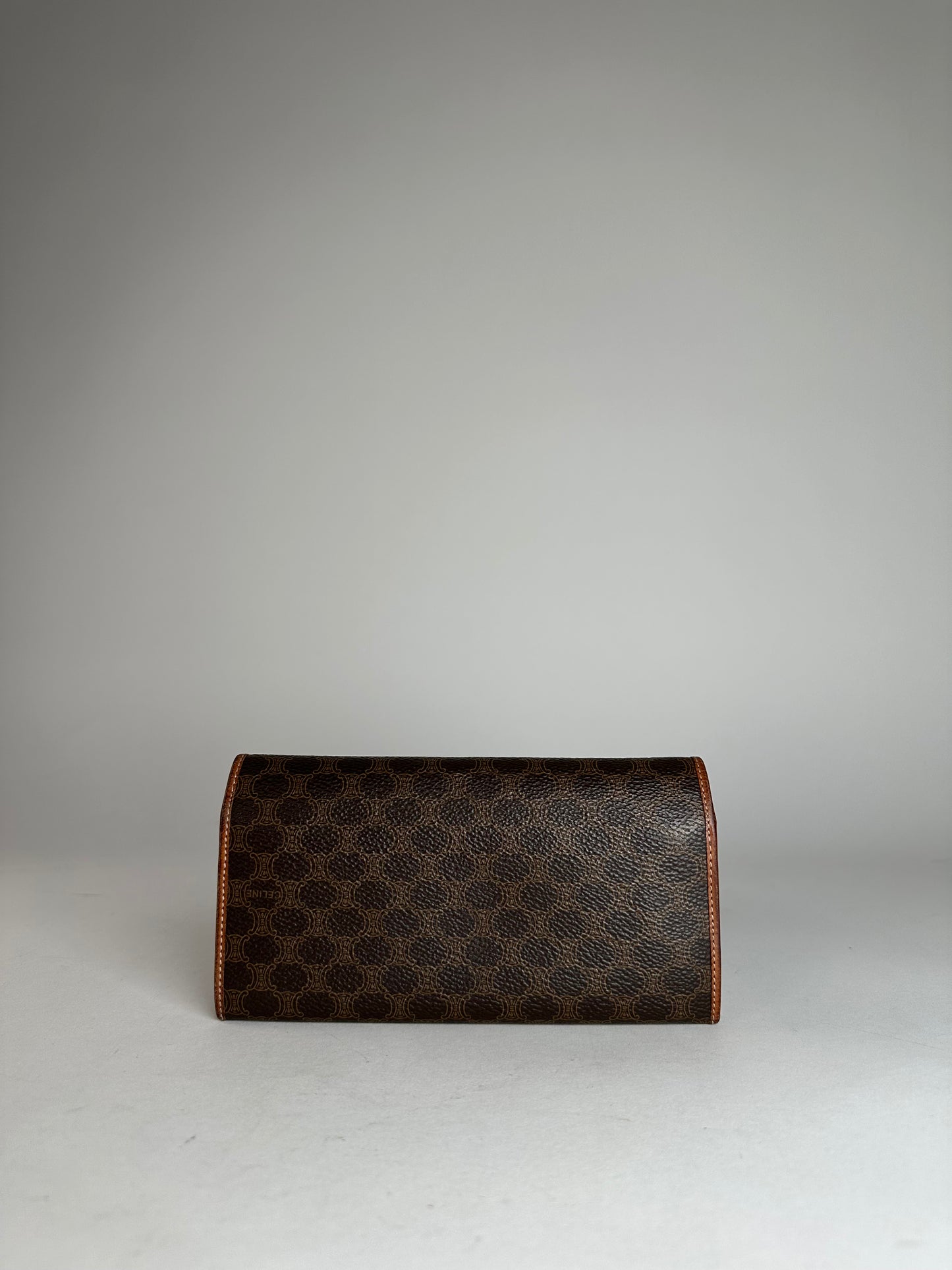 Vintage Celine Paris Monogram Long Leather Wallet Brown