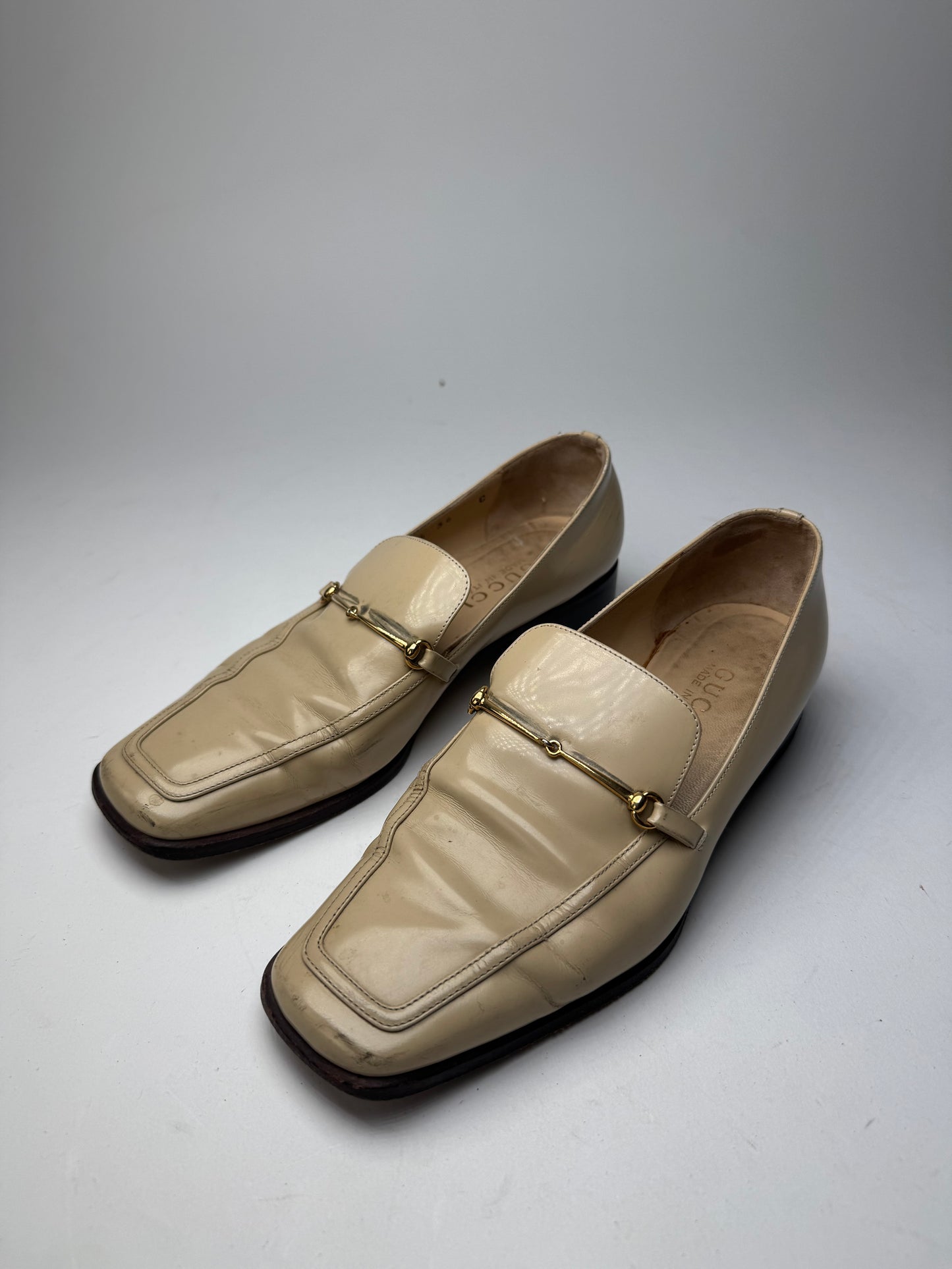 Vintage Gucci Horsebit Loafer Beige EU36