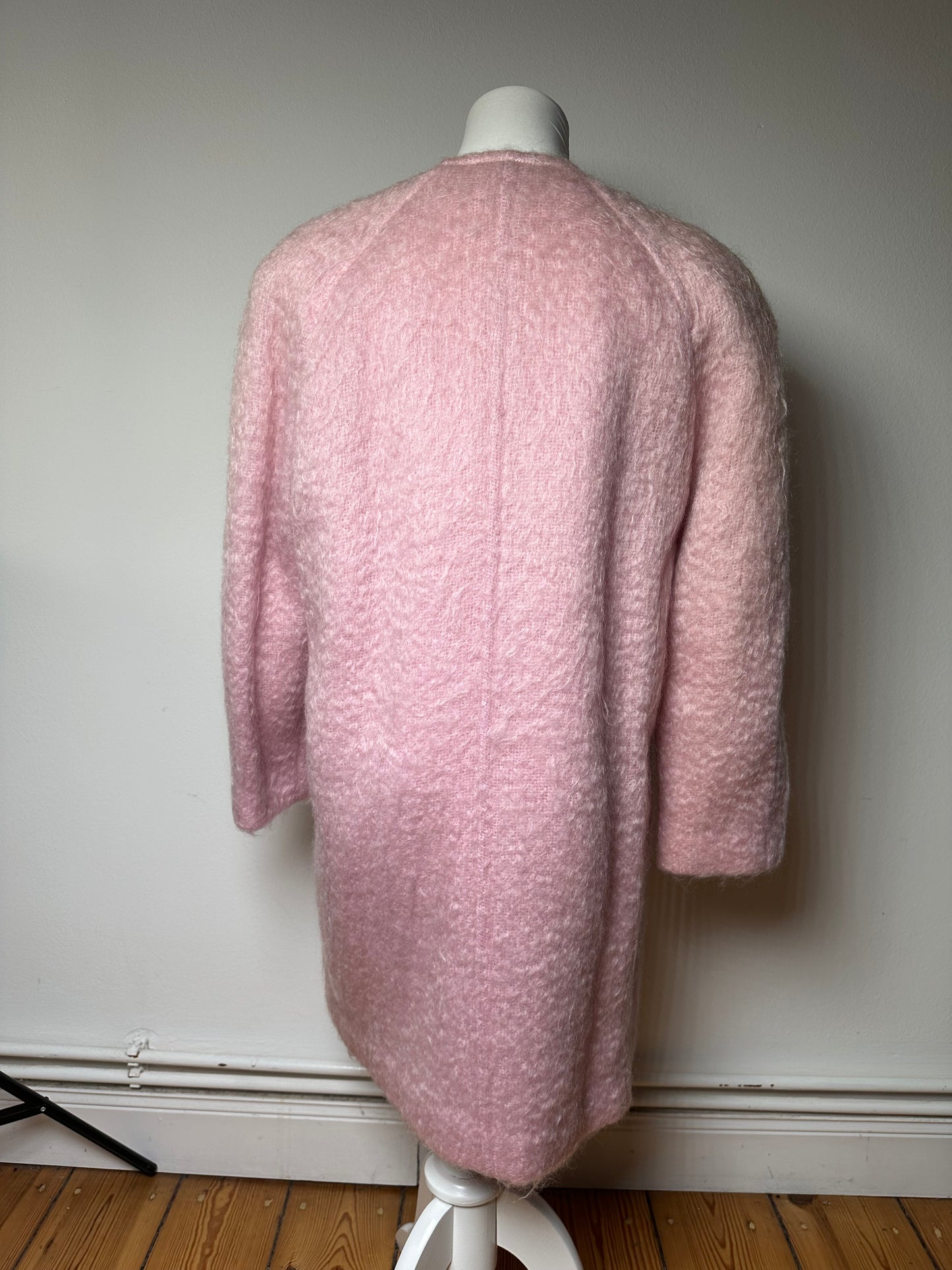 Vintage Courreges Fake Fur Coat Pink L