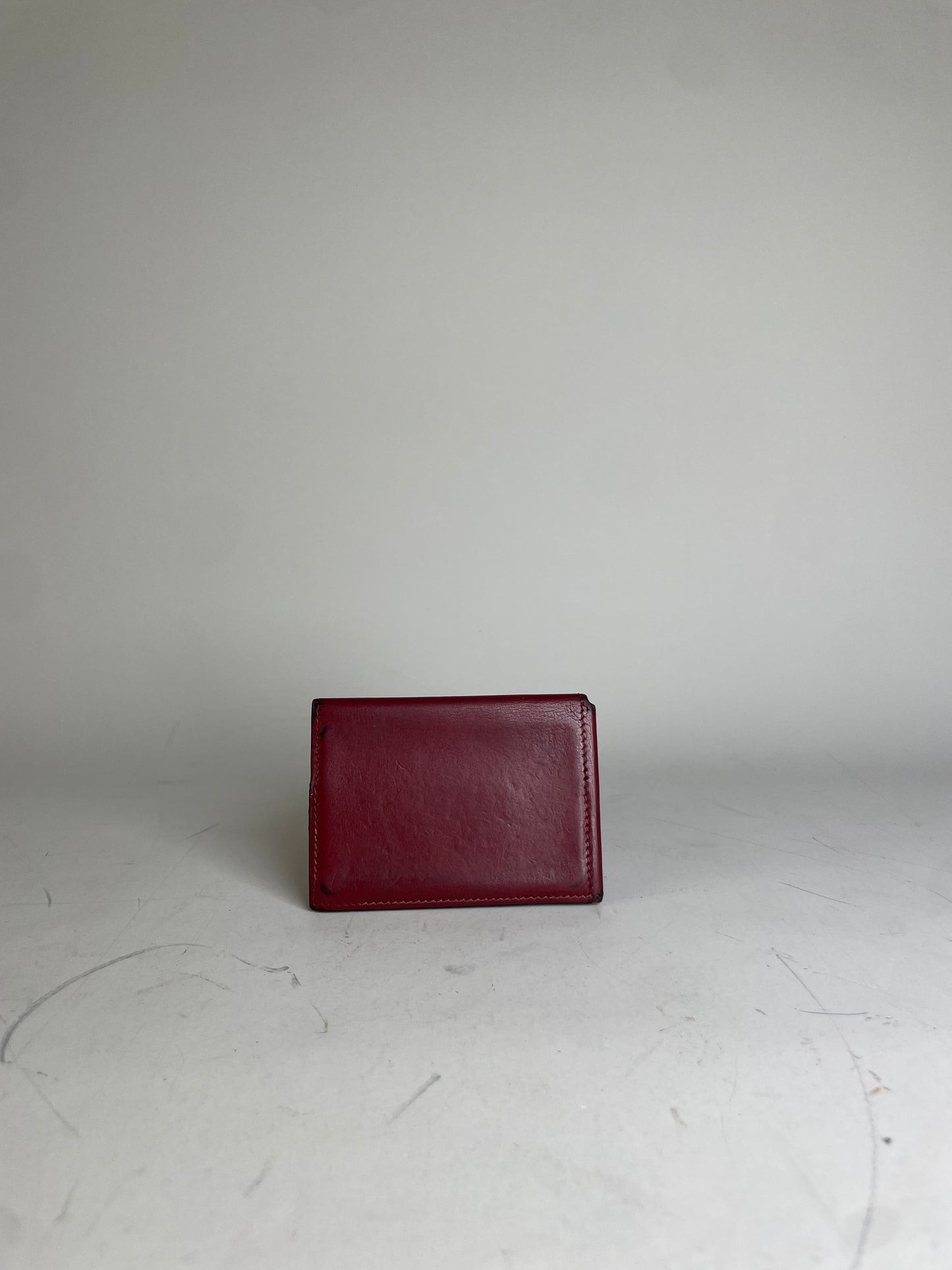 Vintage Hermes Leather Card Holder Red