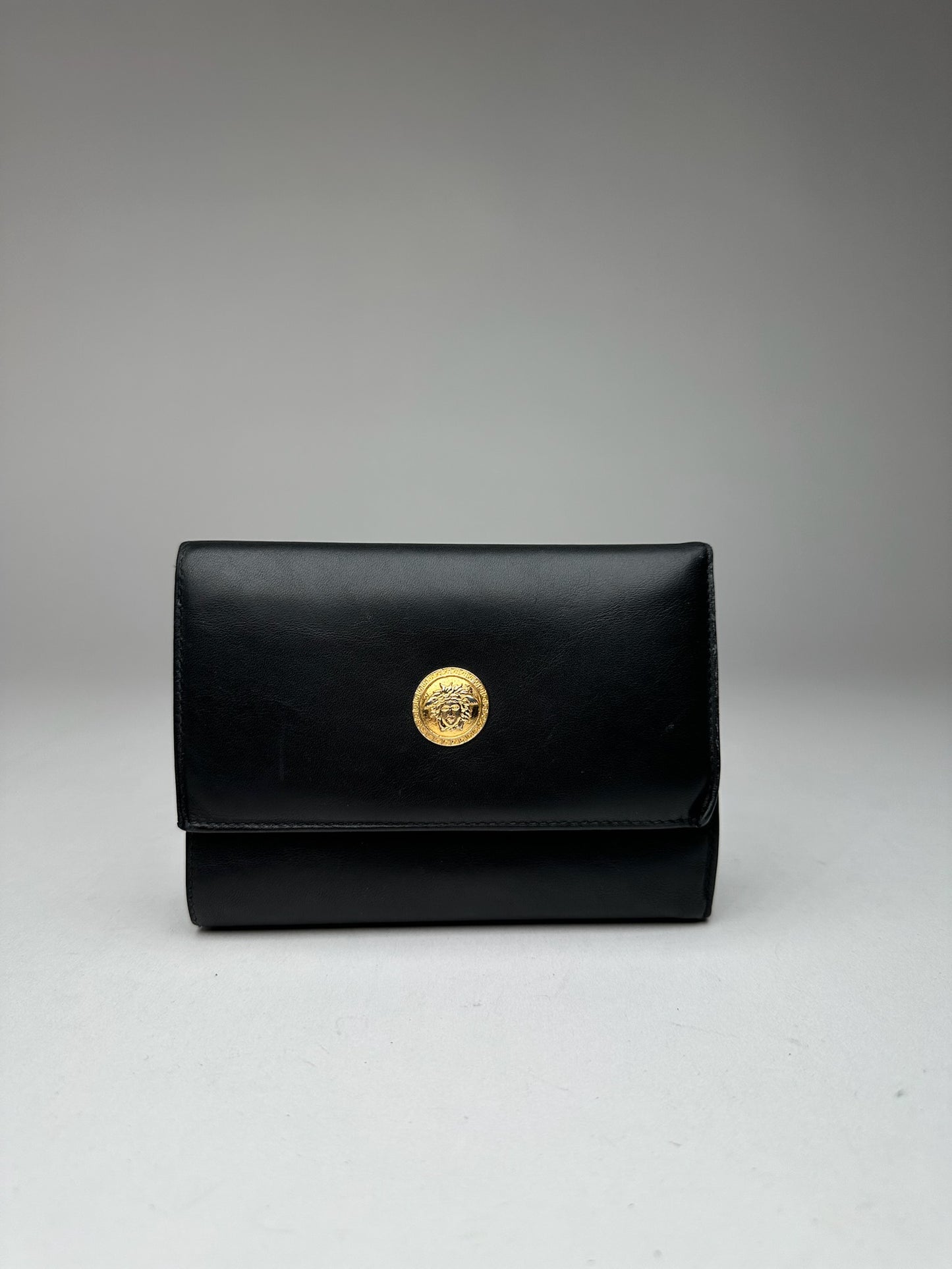 Vintage Gianni Versace Leather Wallet Black
