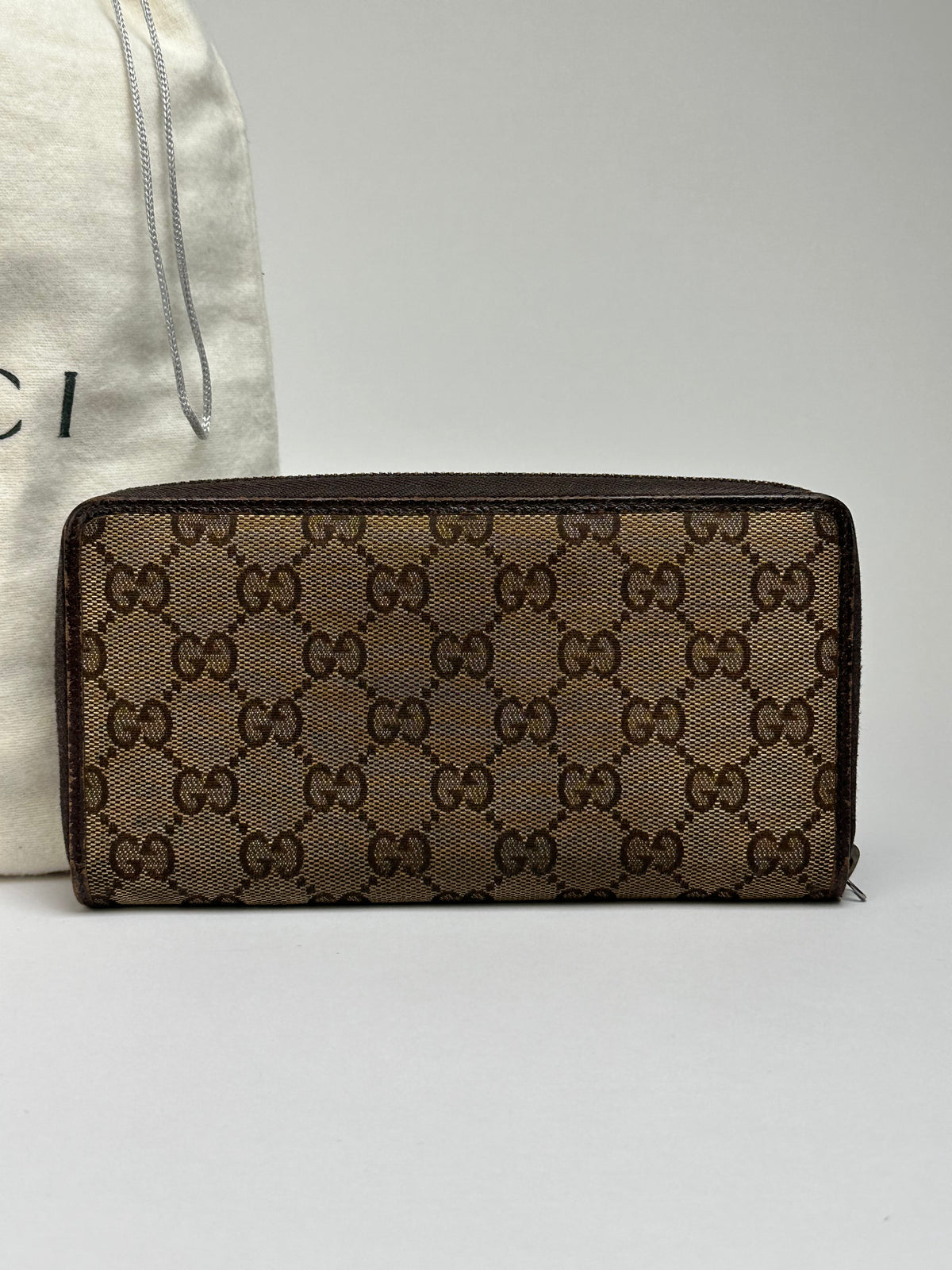 Vintage Gucci GG Supreme Bifold Wallet c. Late 2000s Beige Brown