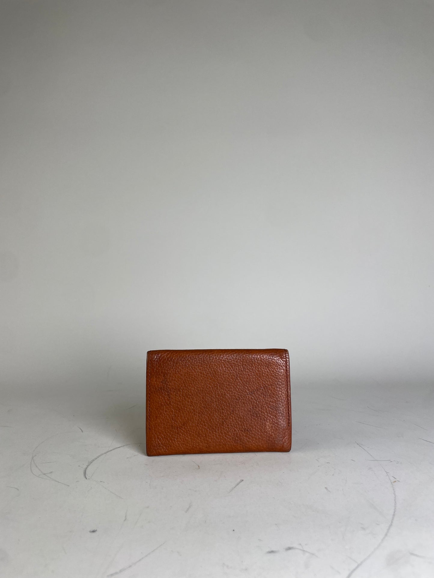 Vintage Burberry Textured Leather Card Holder Brown