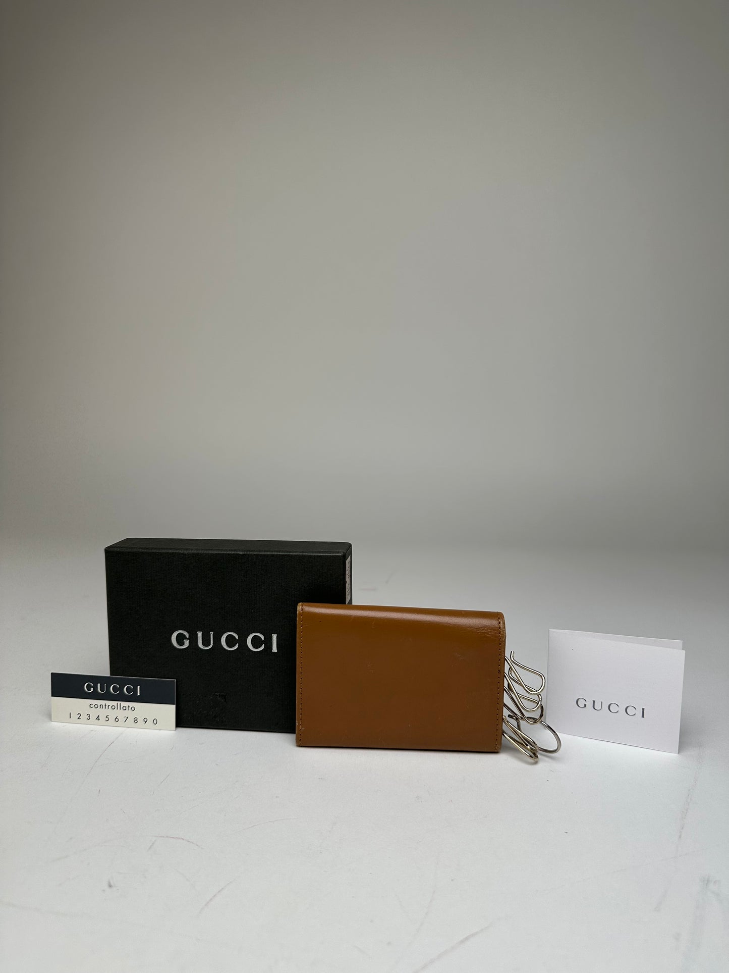 Vintage Gucci GG Leather Key Holder Brown