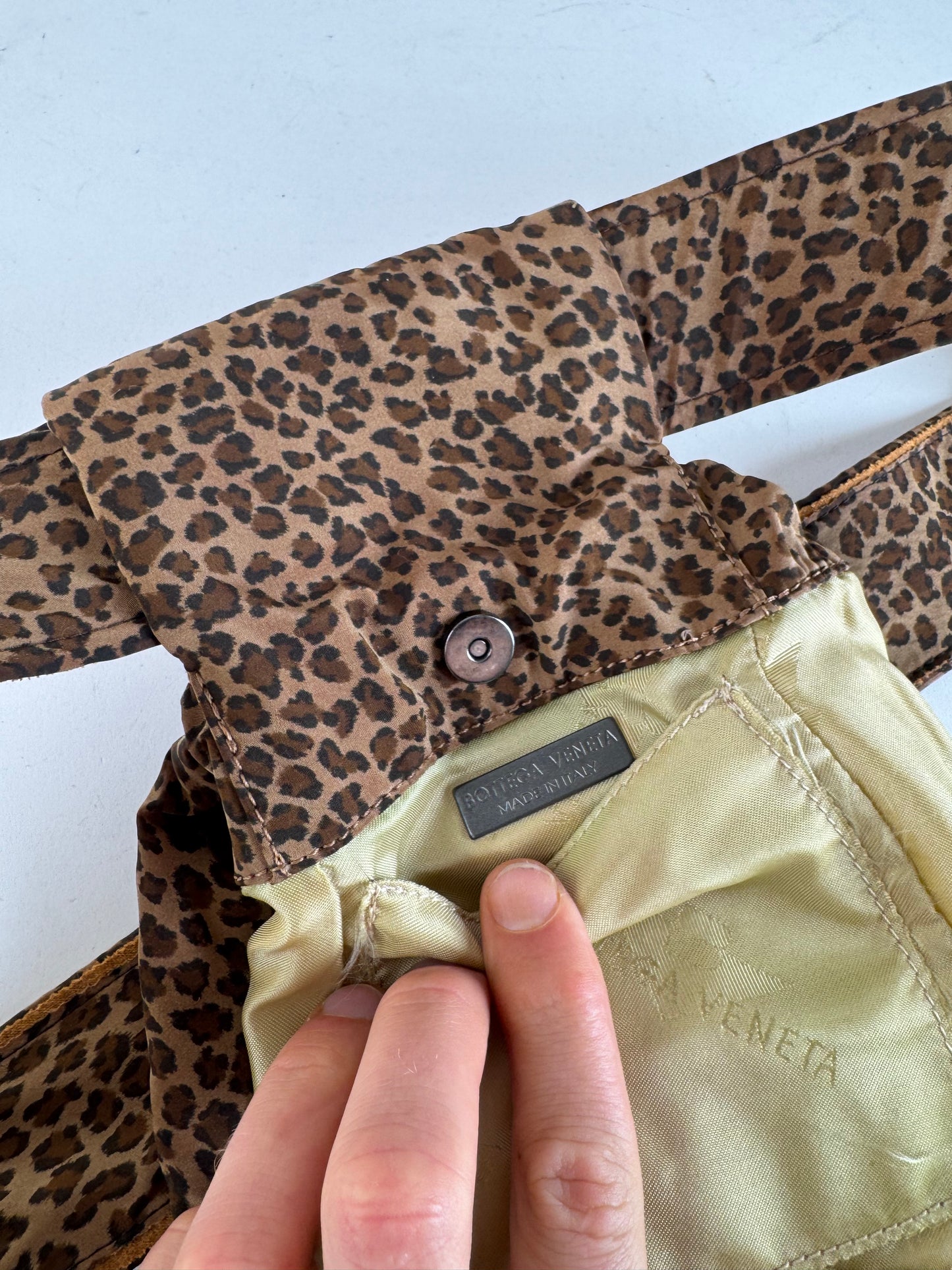 Vintage Bottega Veneta Leopard Bum Bag Brown