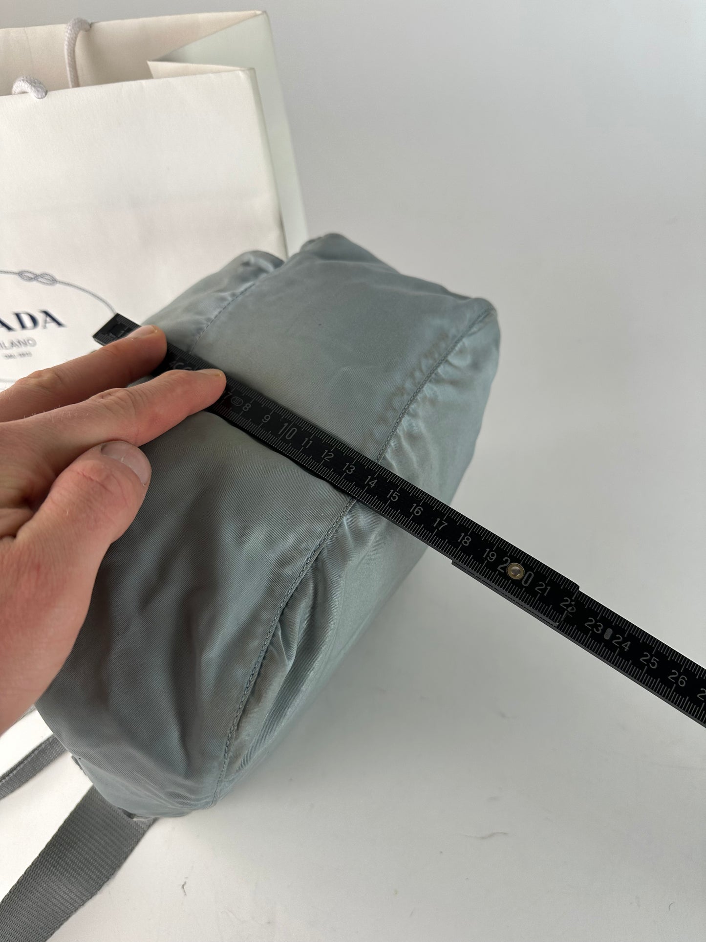 Vintage Prada Light Blue Polyester Crossbody Bag