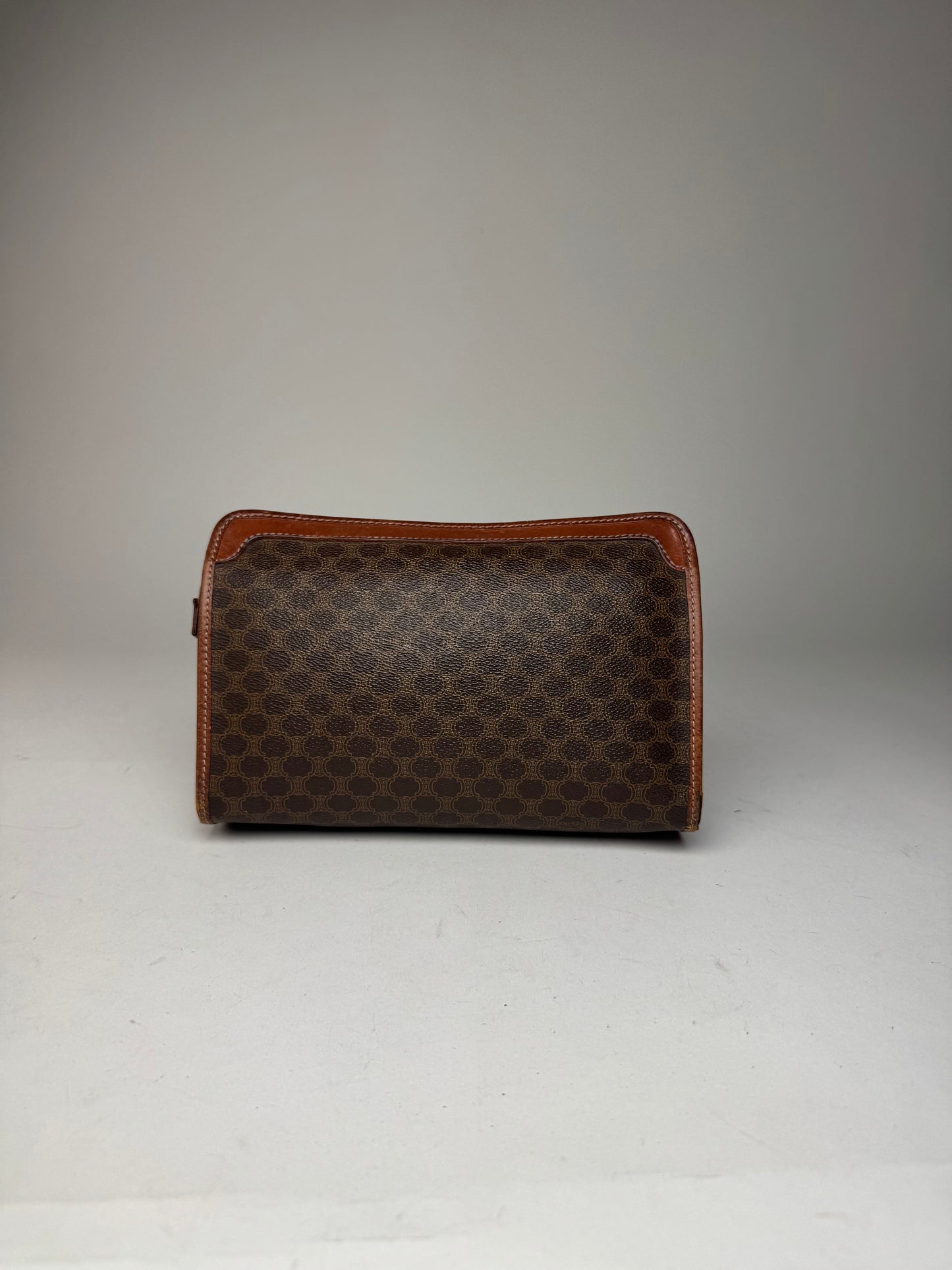 Vintage Celine Paris Monogram Leather clutch brown