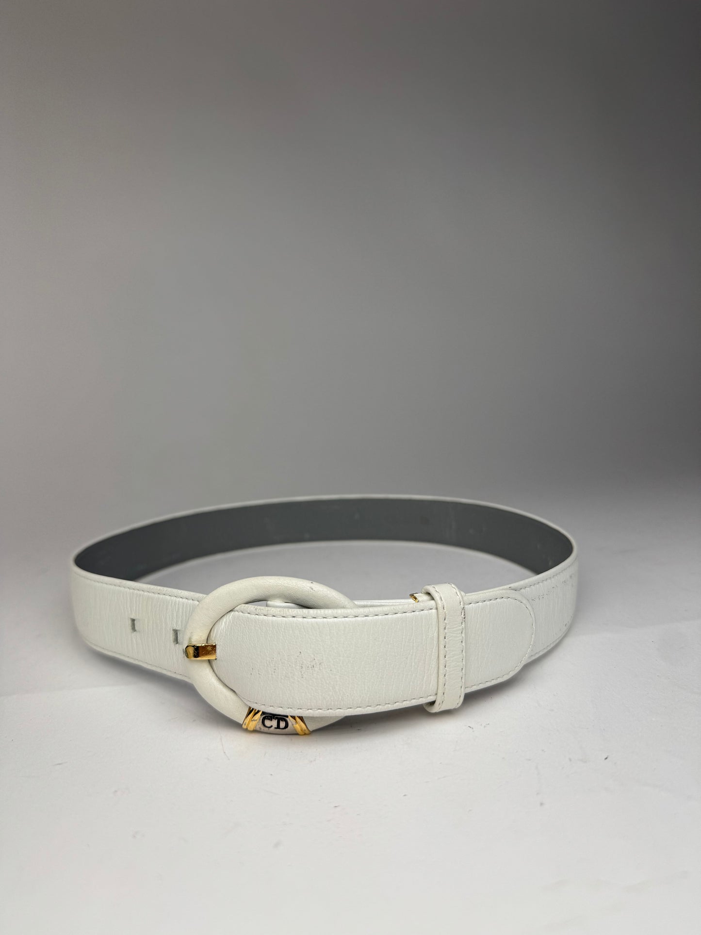 Vintage Dior Leather belt white