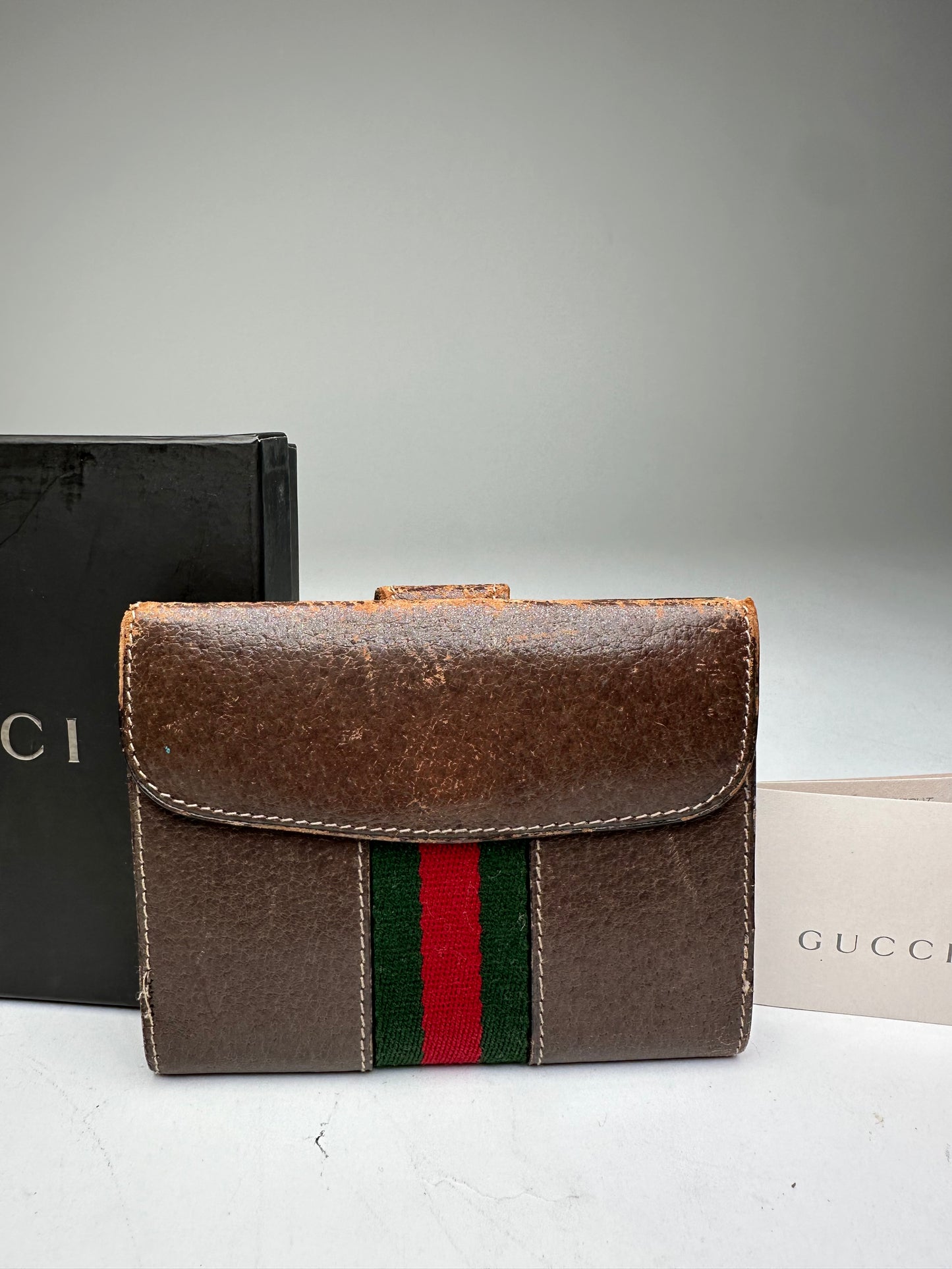 Vintage Gucci Leather Wallet Brown