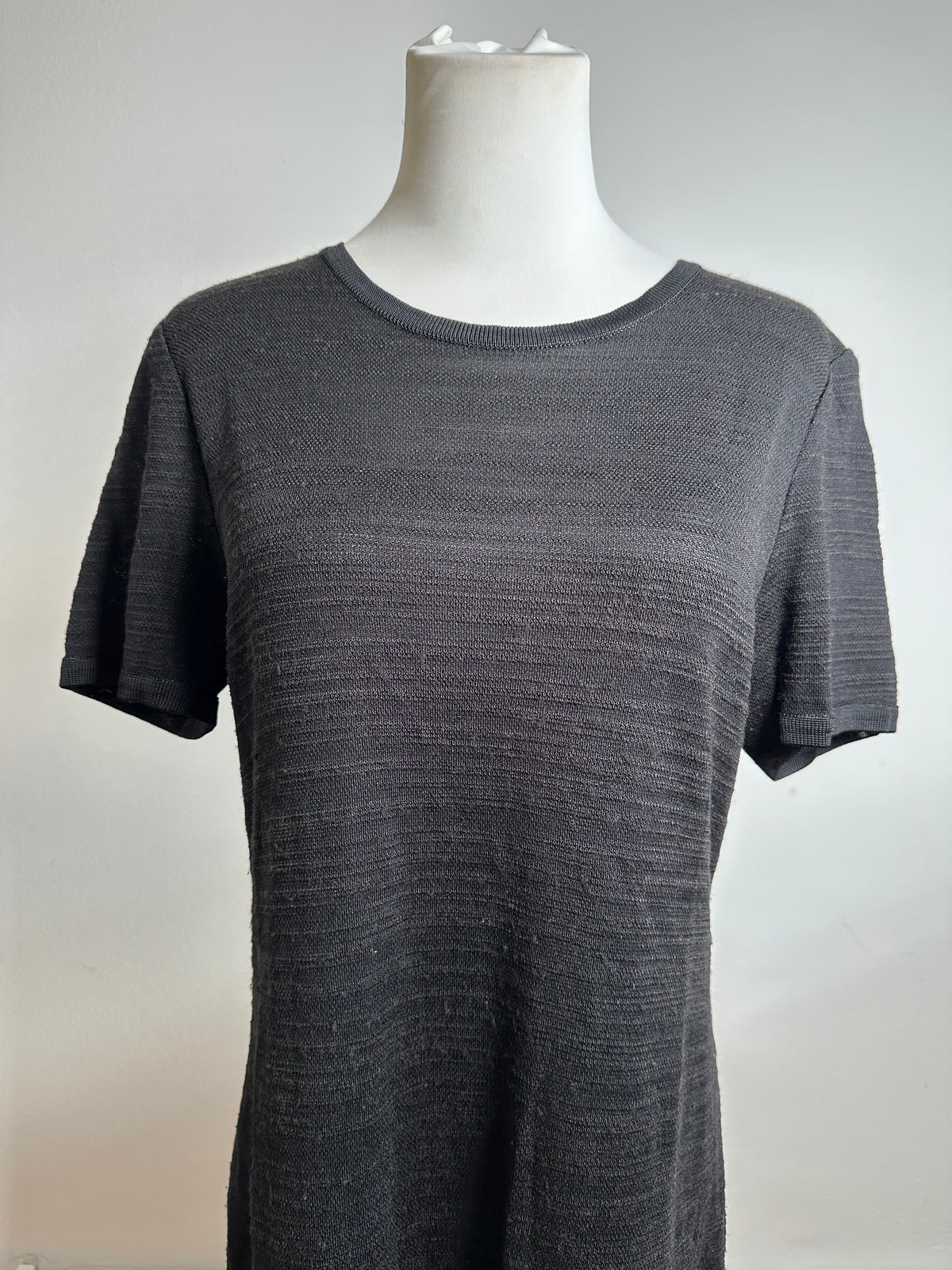 Vintage Yves Saint Laurent T-Shirt Dress Black L
