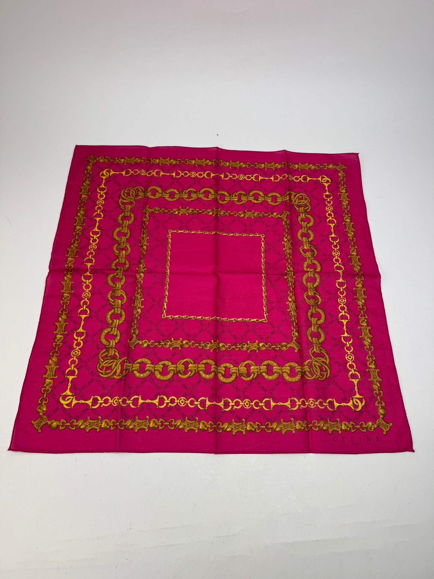 Vintage Celine Paris Scarf Purple Gold