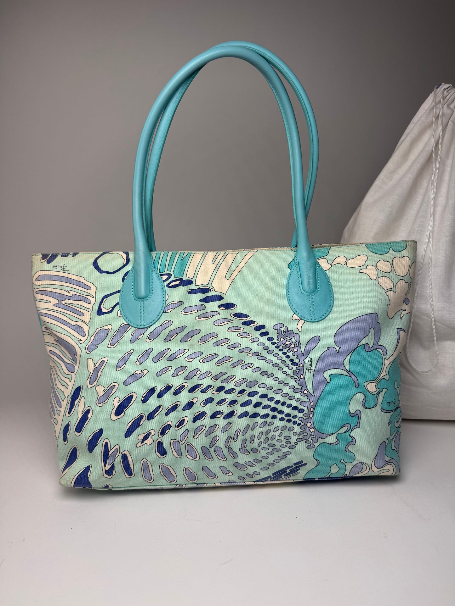 Vintage Emilio Pucci Abstract handbag Blue Turquoise