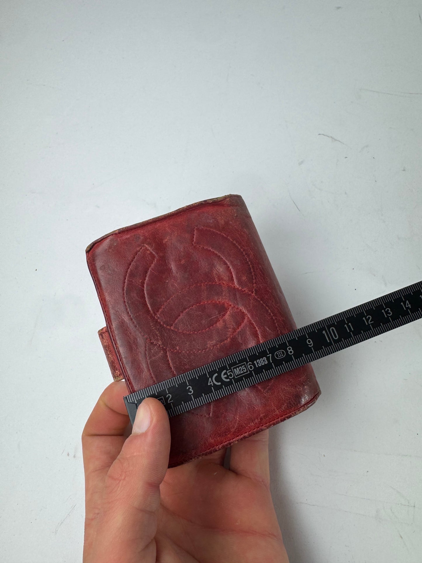 Vintage Chanel CC Leather Wallet Red