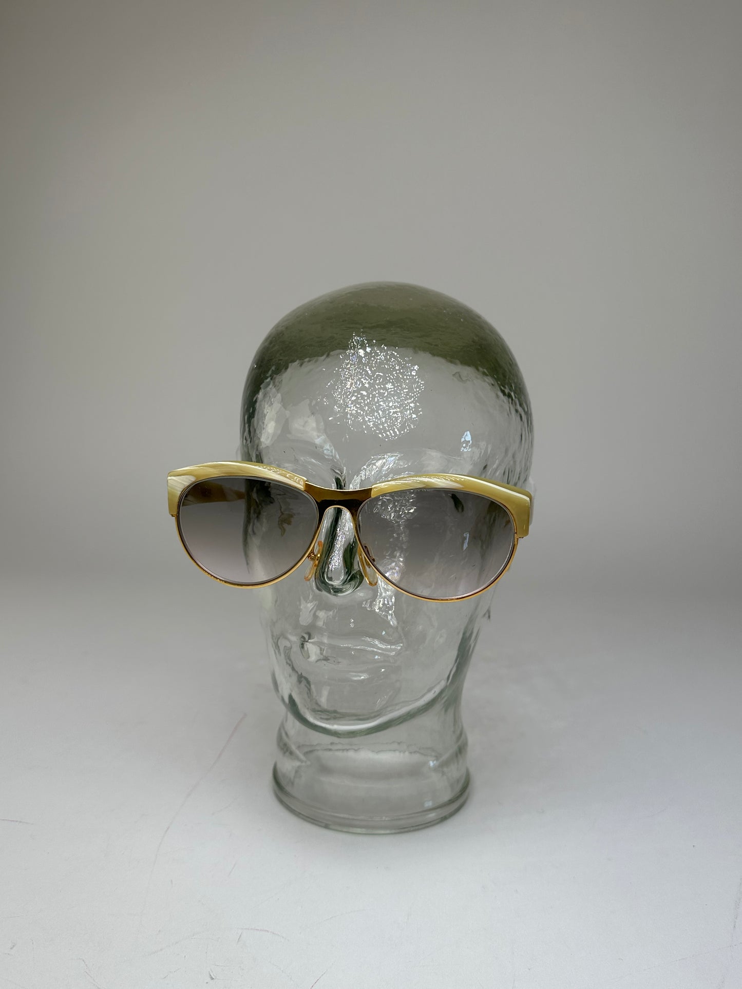 Vintage Loewe Oversized Sunglasses Gold Cream
