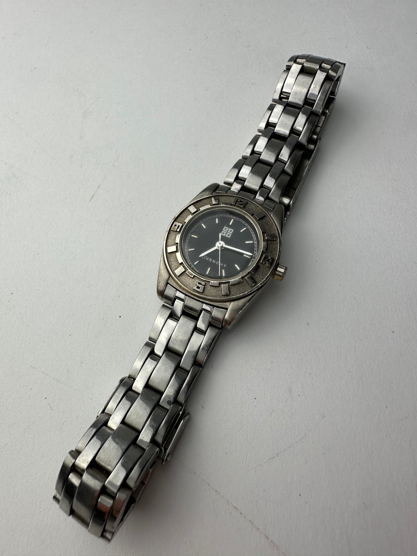 Vintage Givenchy Steel Quartz Watch Silver