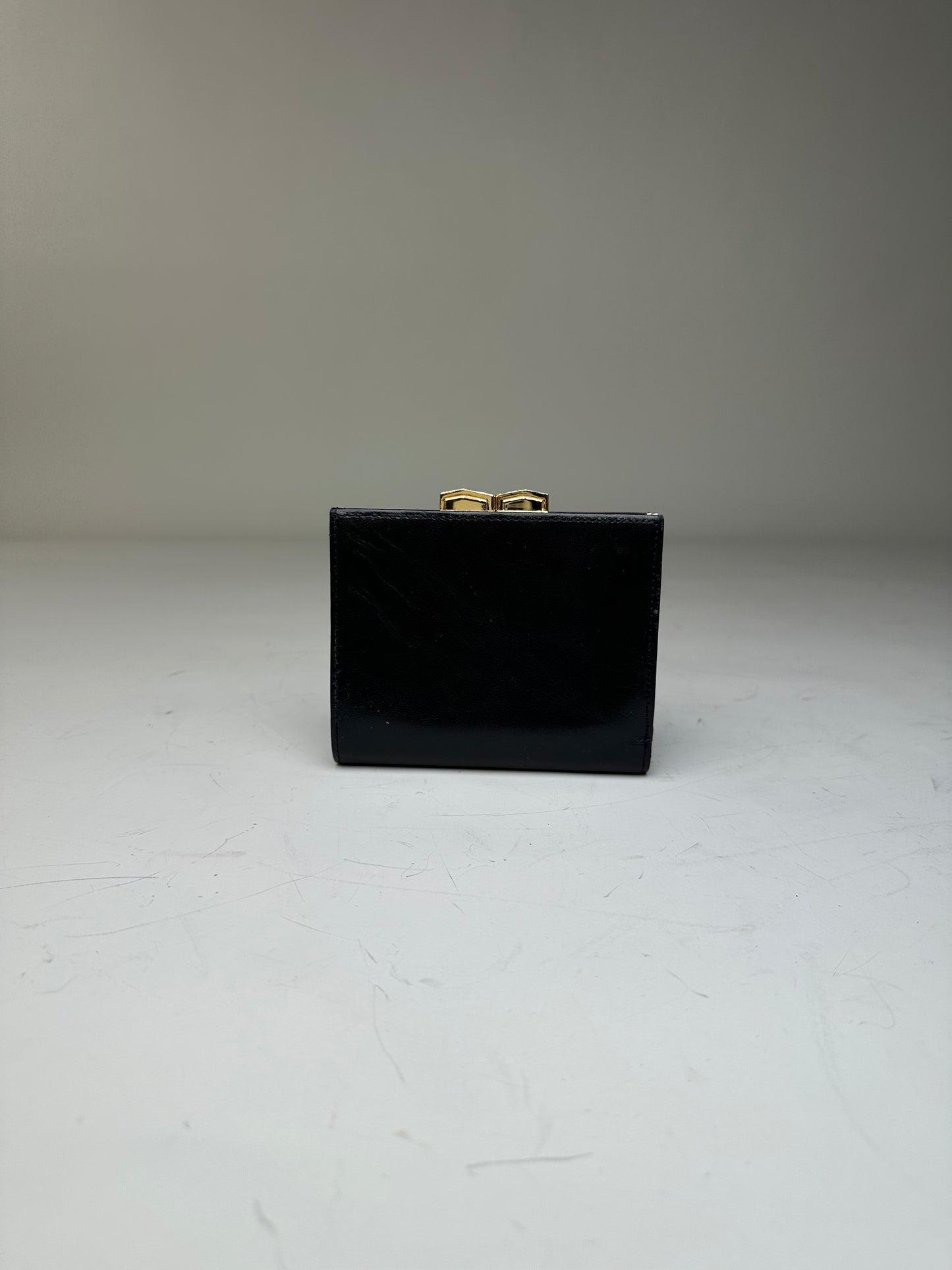 Vintage Saint Laurent Leather Wallet Black Gold