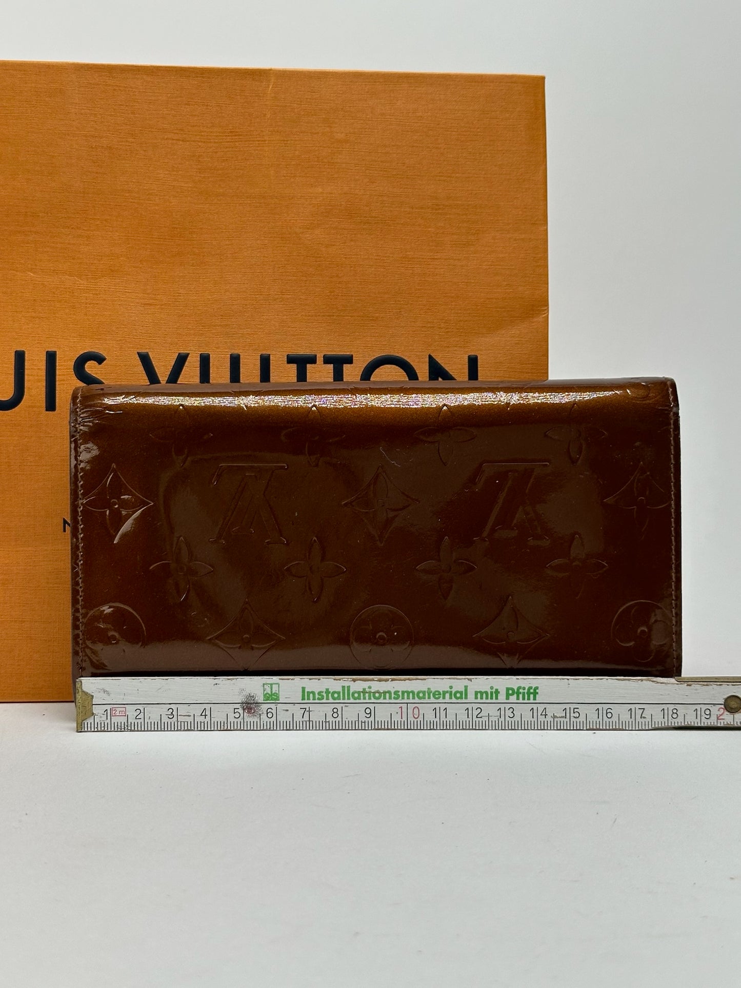 Vintage Louis Vuitton Vernis Leather wallet brown orange