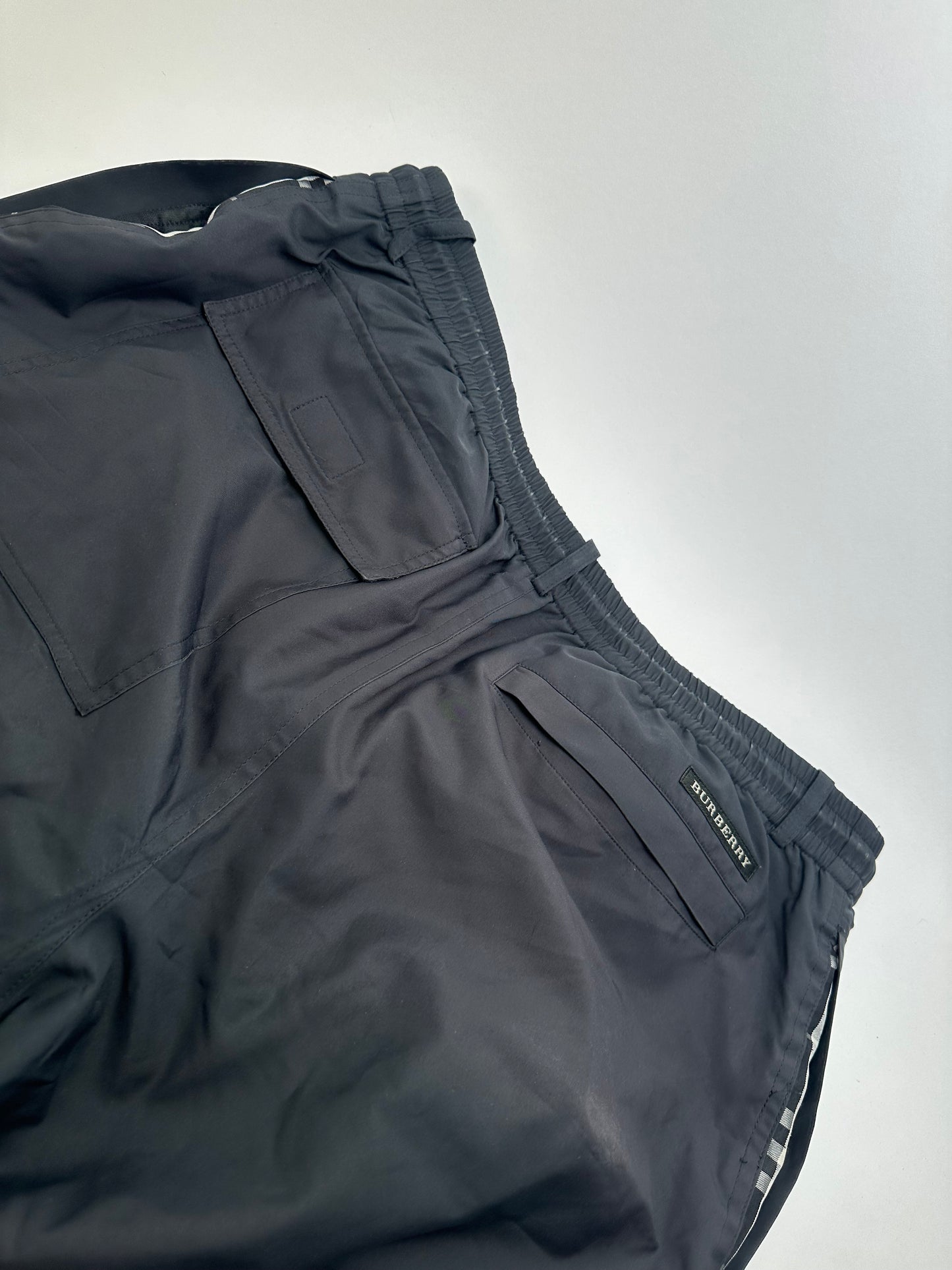 Vintage Burberry Nova Check Trim Trackpants Black 38/M