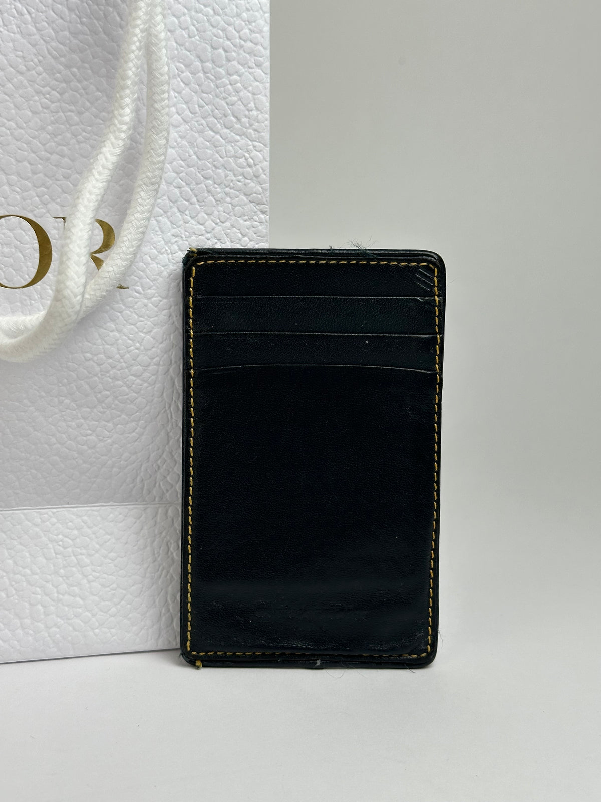 Vintage Dior Oblique Canvas Card Holder Late 1990s Black Beige