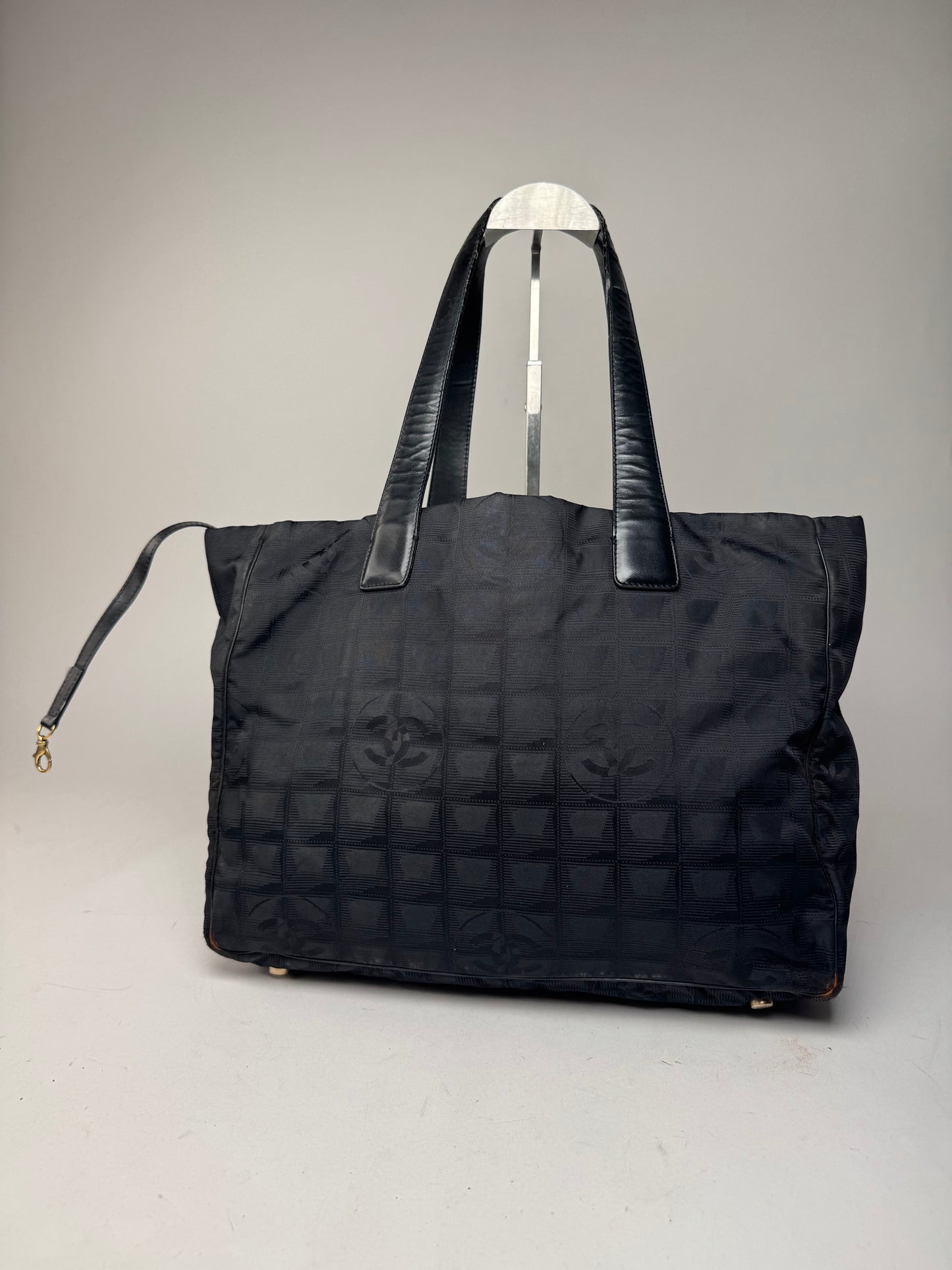 Vintage Chanel New Travel Line Tote Bag Black