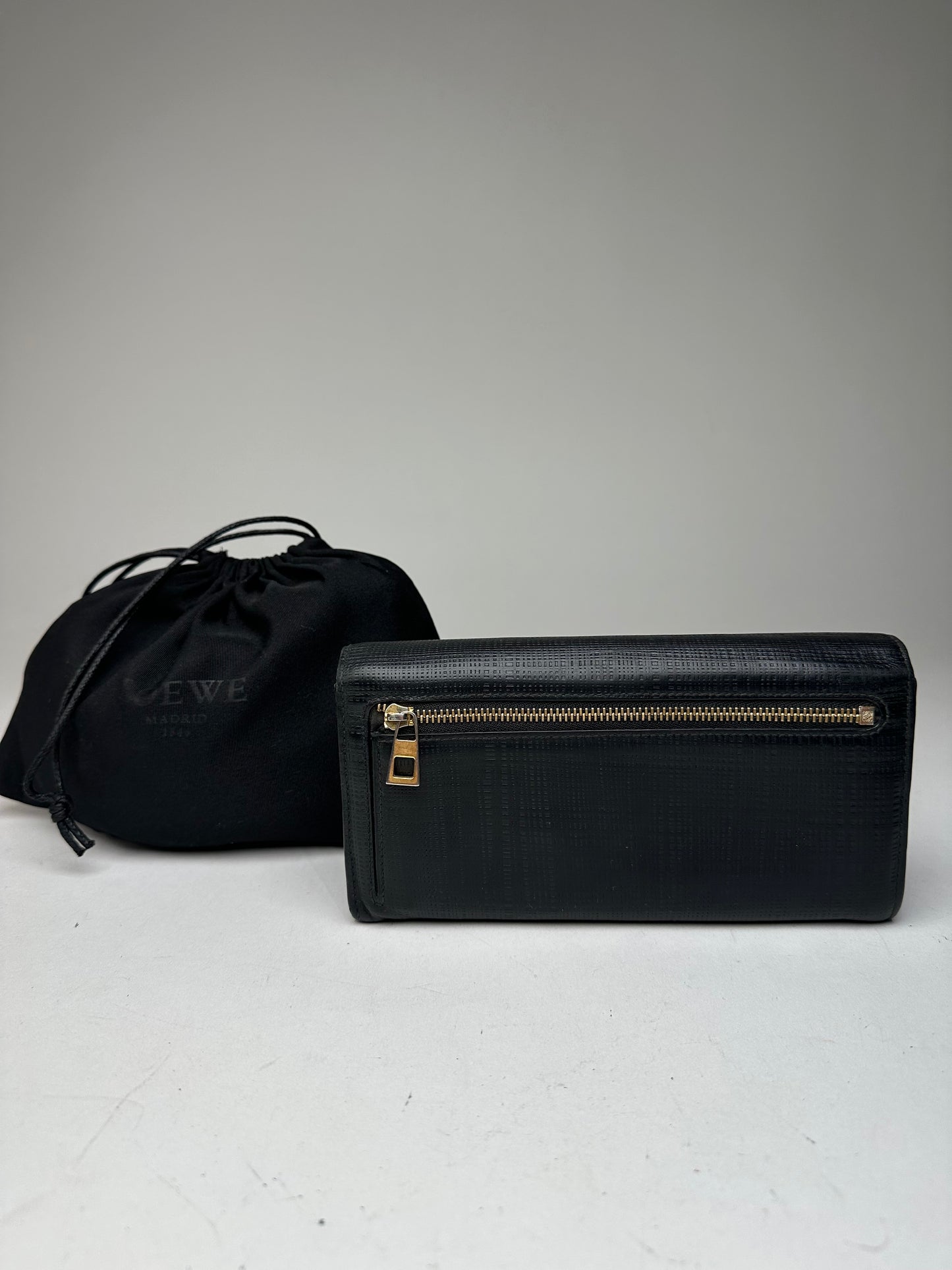 Vintage Loewe Madrid Leather Wallet Black