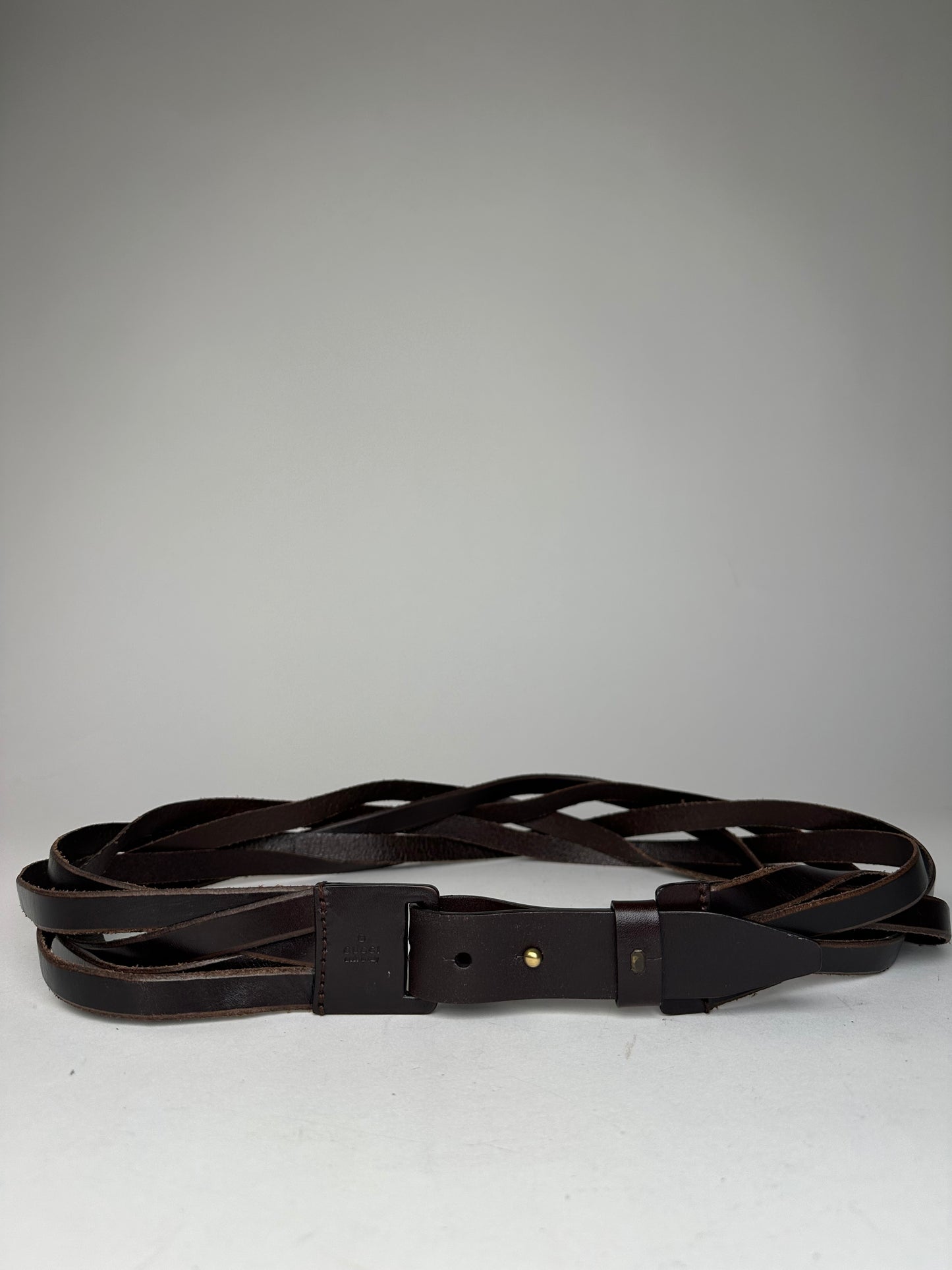 Vintage Gucci Twisted Leather Belt Brown