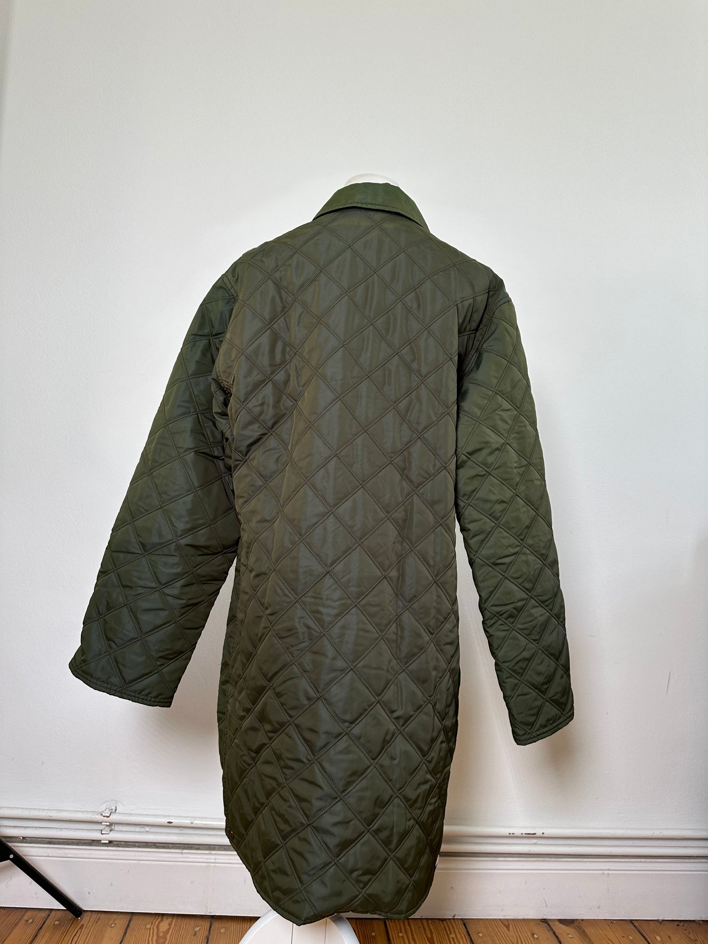 Vintage Ferragamo Nylon Blend Coat Olive Green L