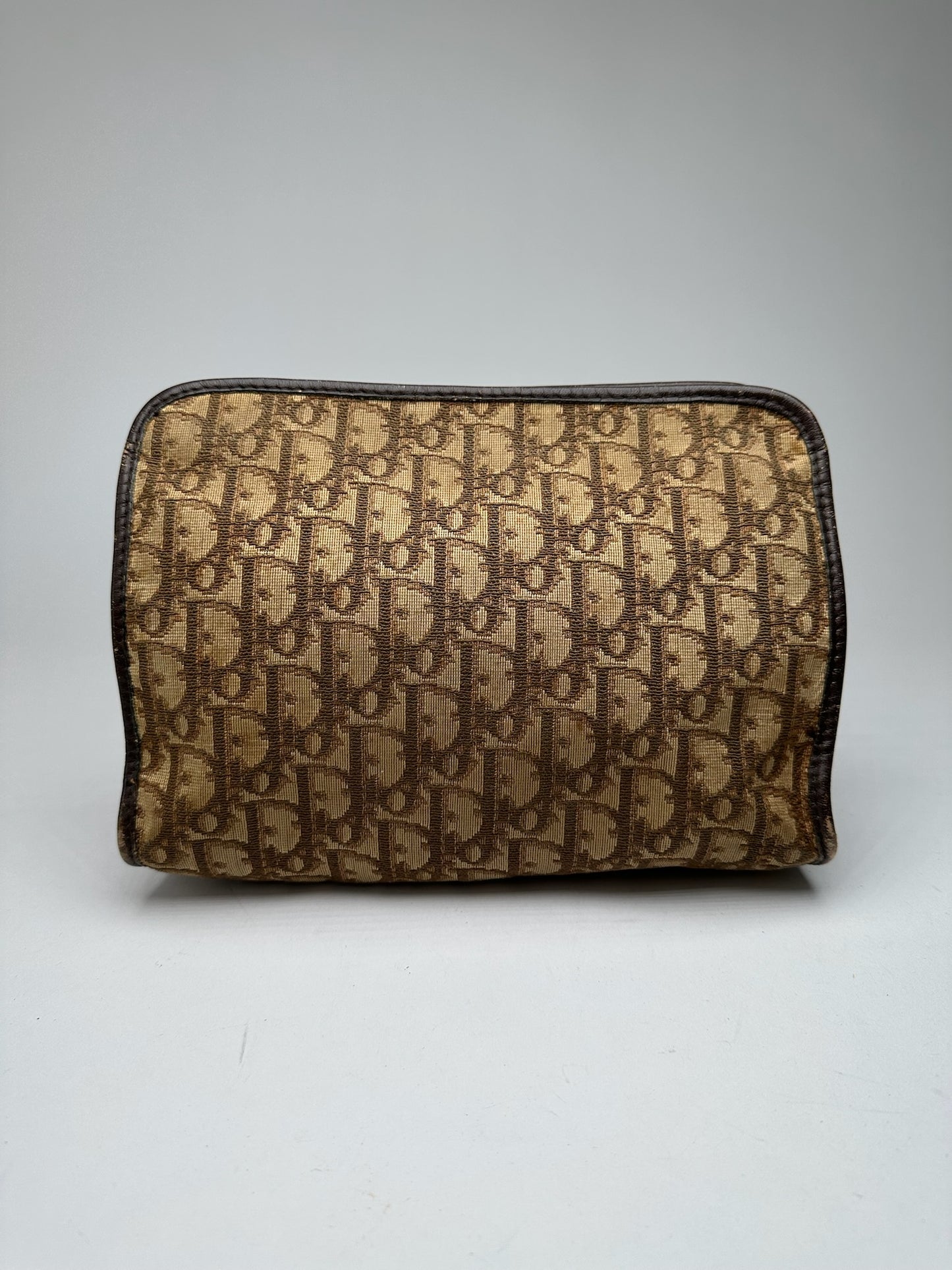Vintage Dior Monogram Clutch Beige Brown