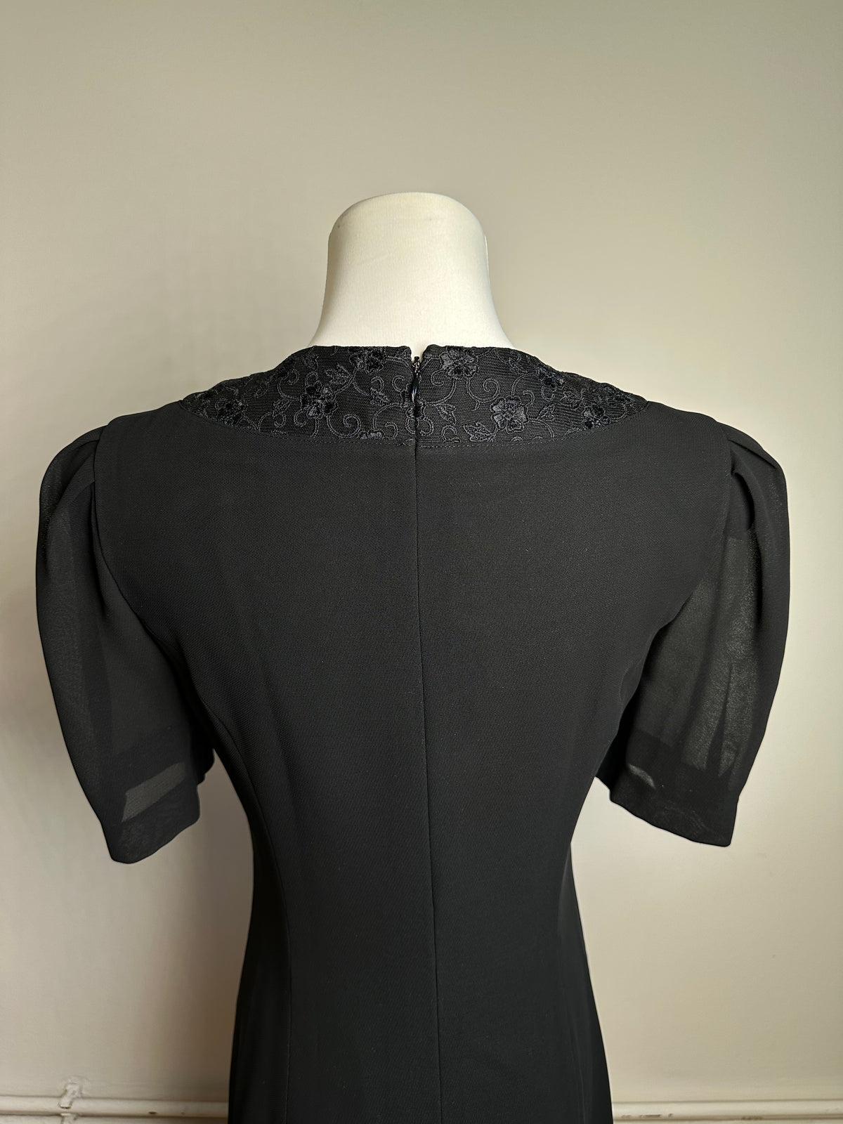 Vintage Chloé Lace Trim Dress Black 7AR
