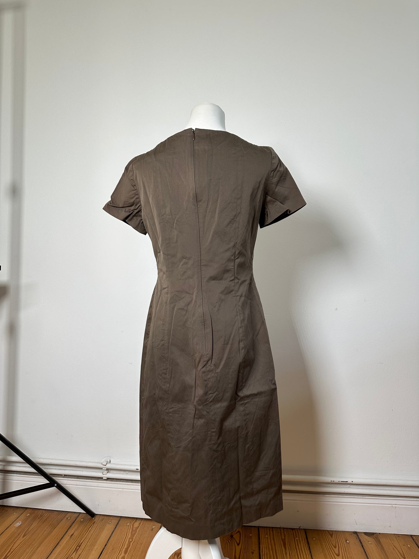 Vintage Ferragamo Cotton Stretch Dress Brown M