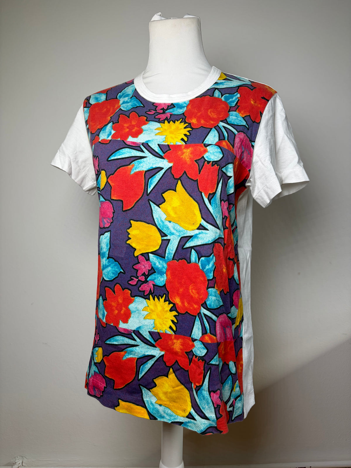 Vintage Comme des Garçons Floral Print Cotton T-Shirt Late 2000s M