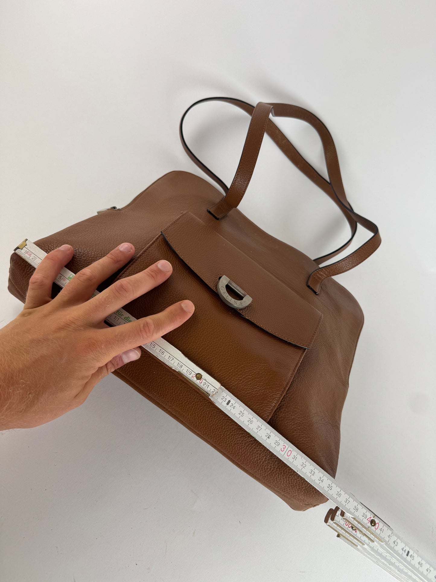 Sac à main vintage en cuir marron Céline Paris