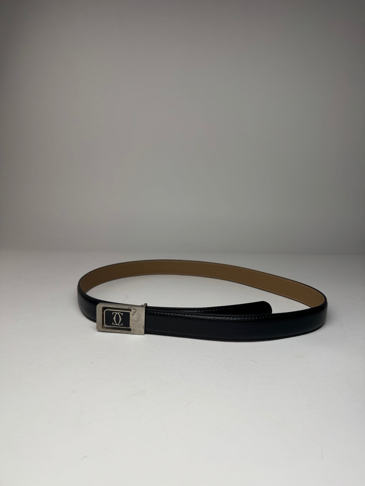 Vintage Cartier Leather Belt Black