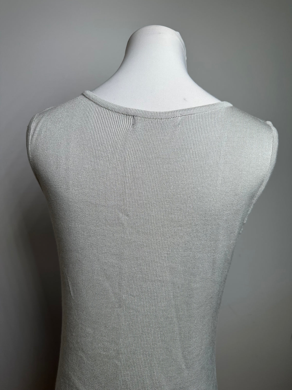 Vintage Burberrys Sleeveless Ribbed Knit Dress Late 1990s Grey S