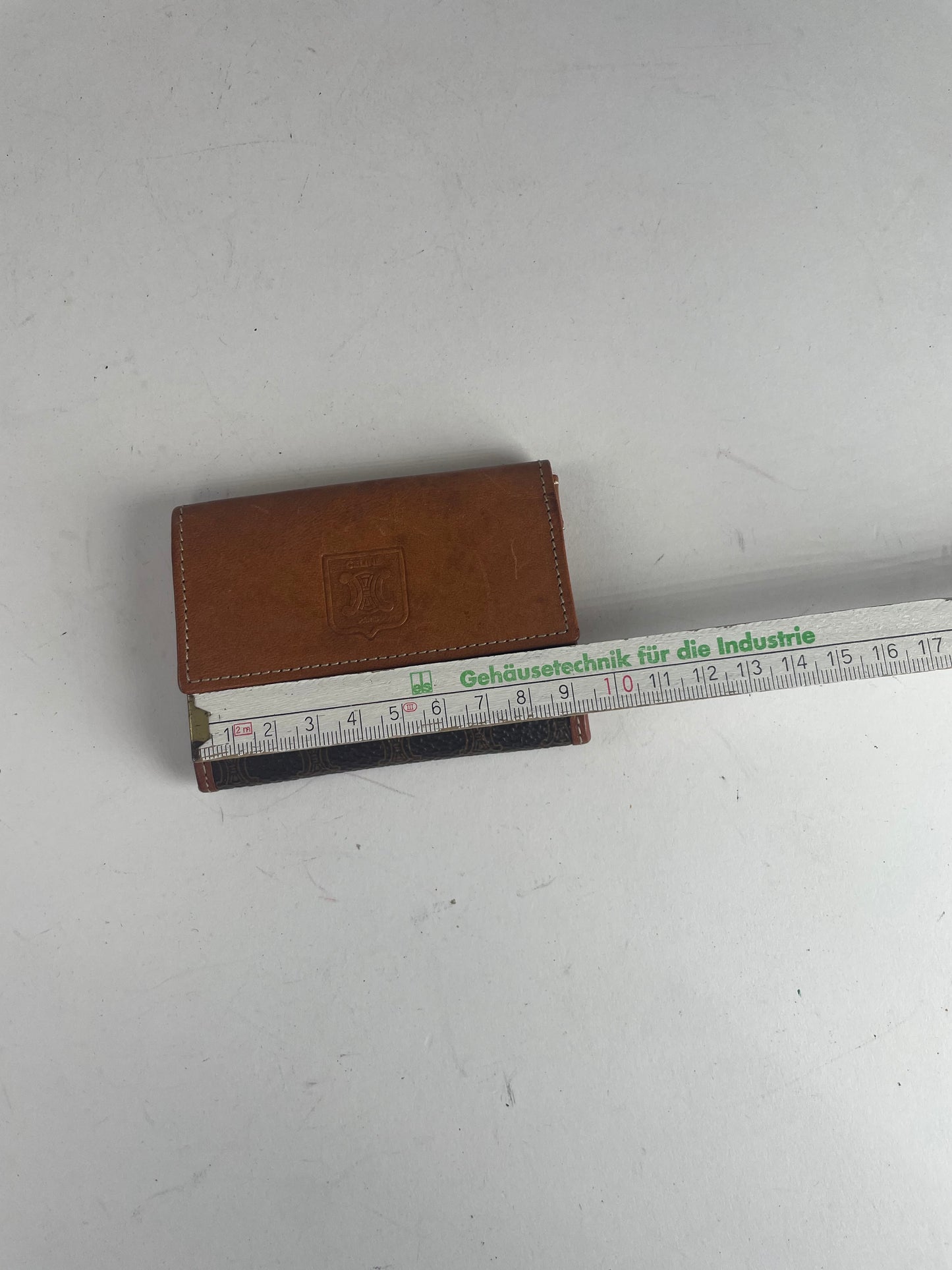 Vintage Celine Paris MonogramLeather Card Holder Brown