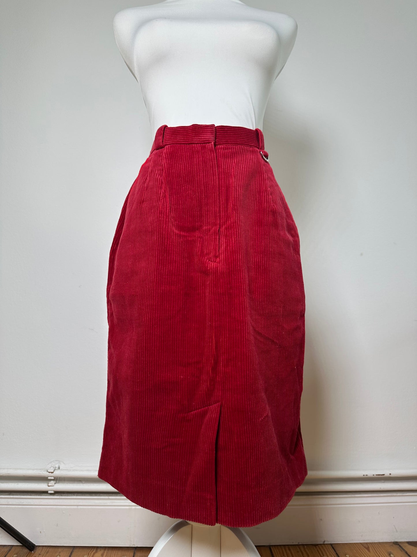Vintage Dior Cotton Corduroy Skirt Red M
