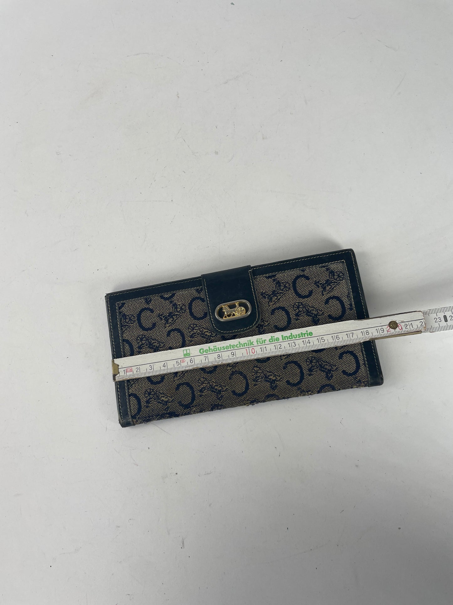 Vintage Celine Paris Leather Wallet Black Grey