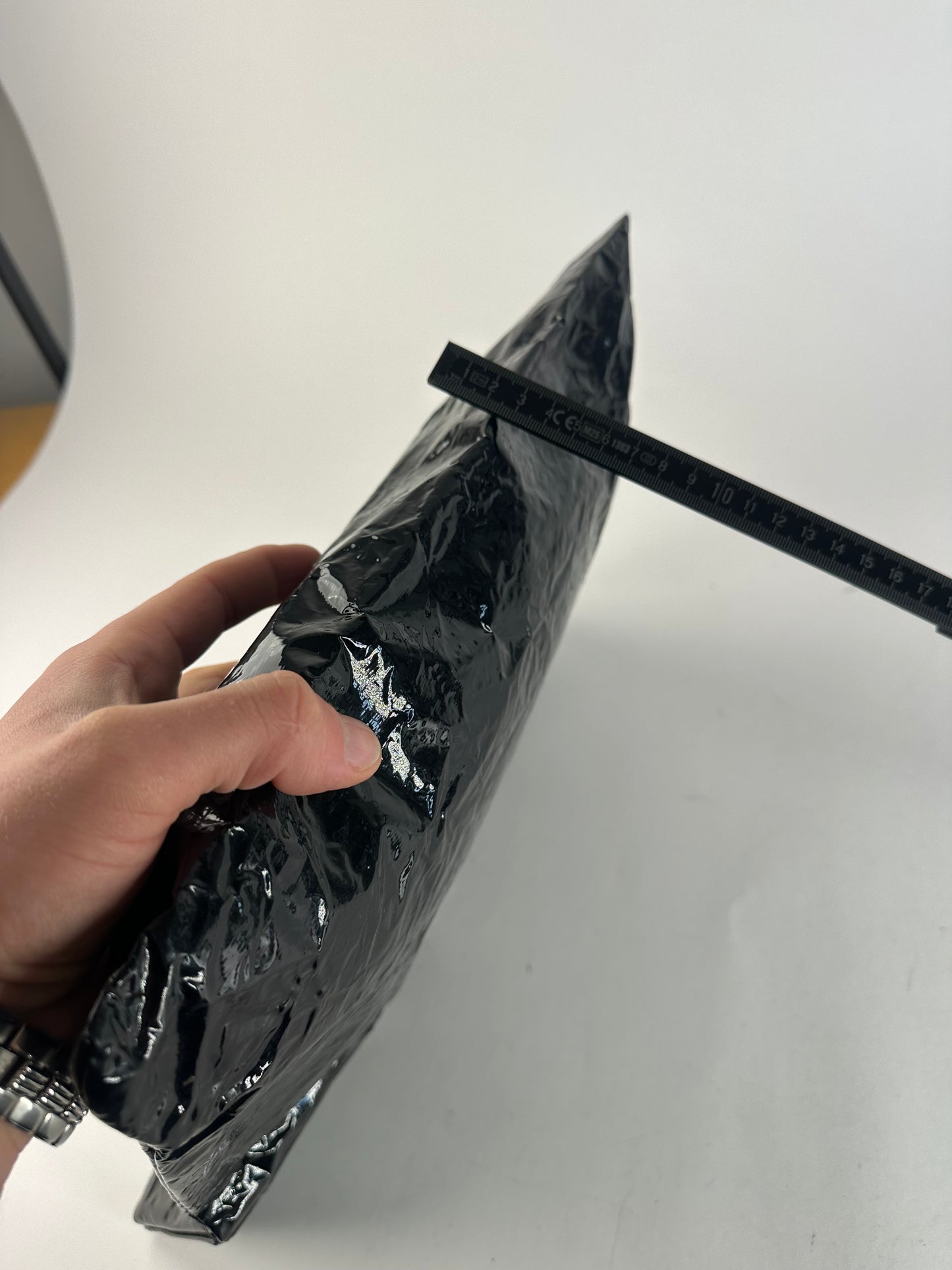 Vintage Issey Miyake Patent Leather Tote Bag Black