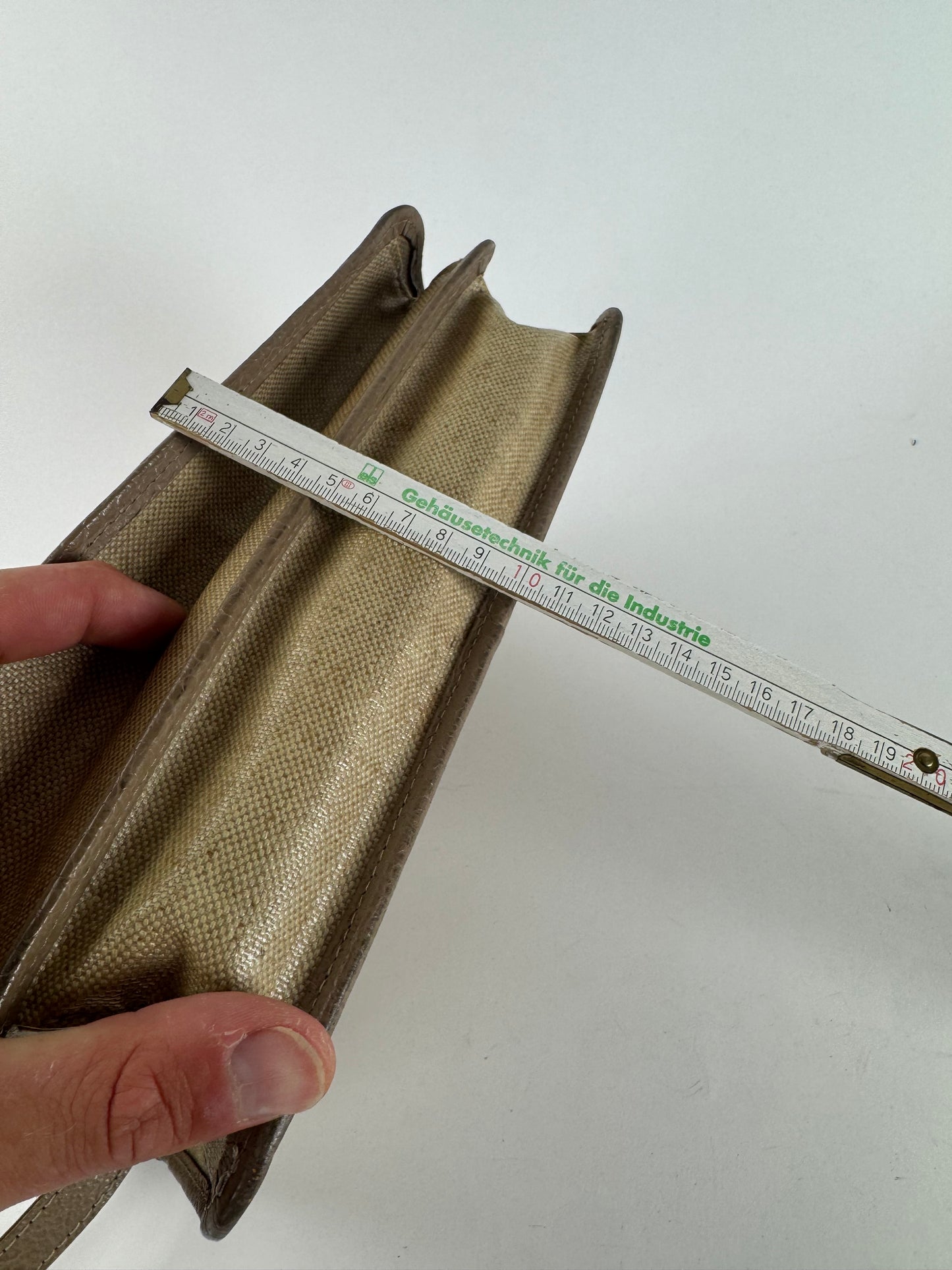 Sac vintage en toile et cuir Yves Saint Laurent beige marron