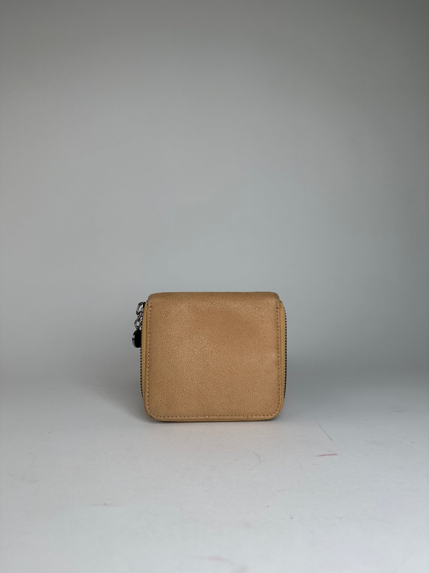 Vintage Stella McCartney Falabella Vegan Leather Compact Zip Wallet Camel