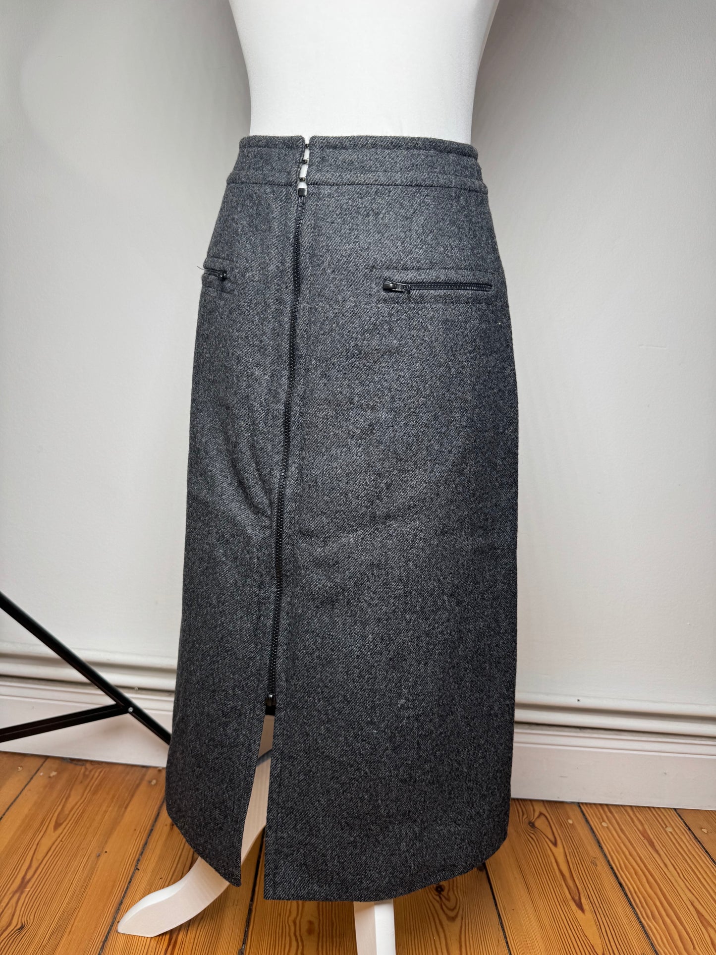 Vintage Dior Wool Skirt Anthracite M
